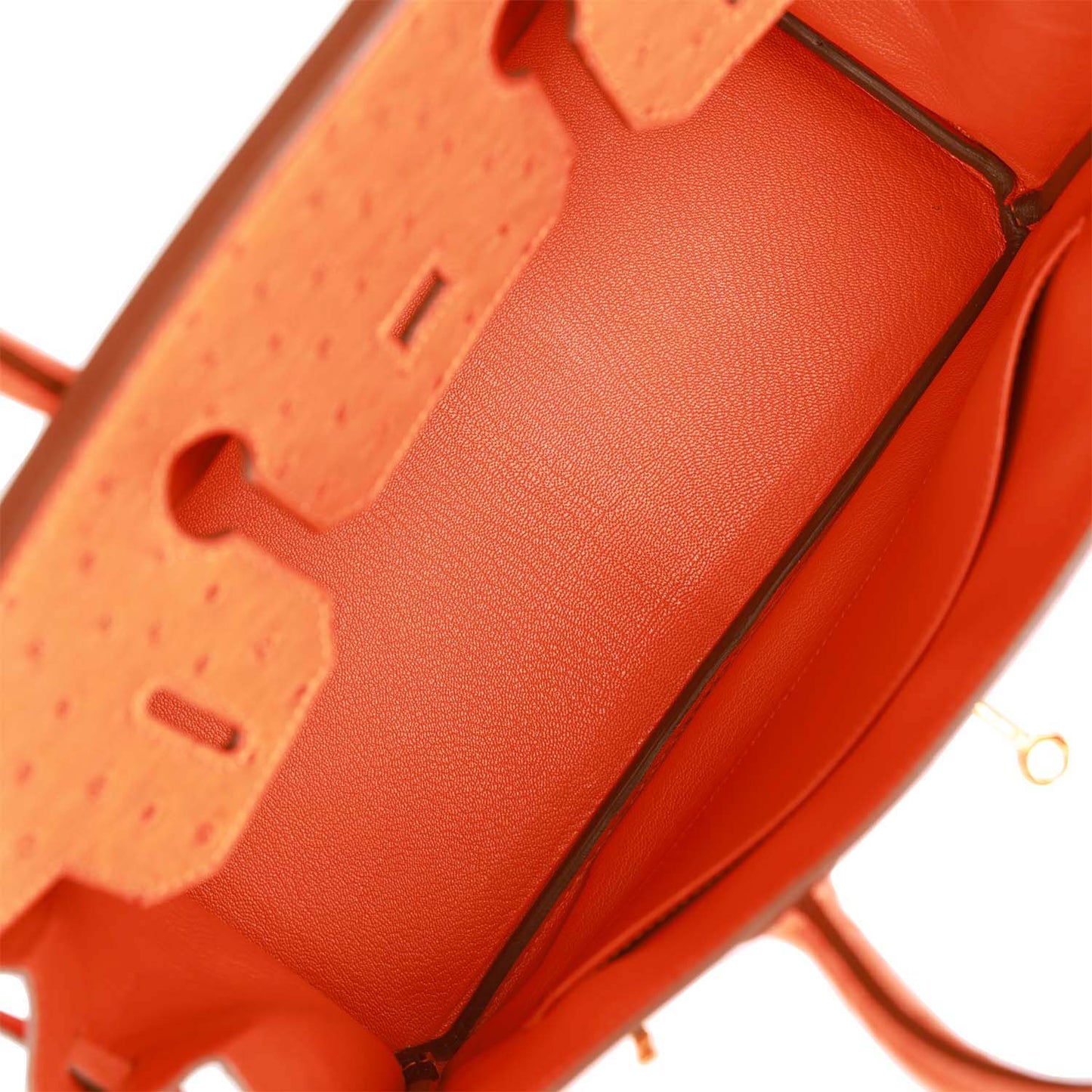 Top Quality Luxury Hermes Birkin 30 Tangerine Ostrich Gold Hardware