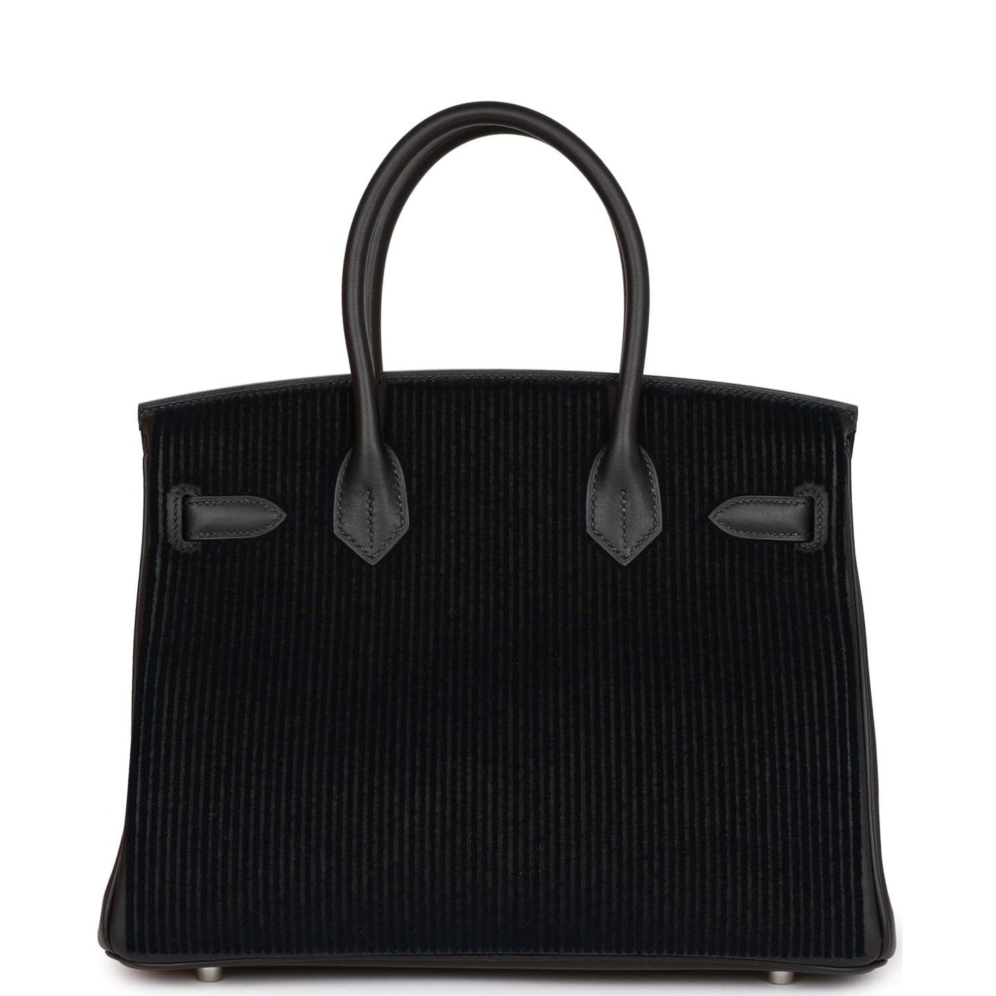 Luxury Hermes Birkin 30 Cote-a-Cote Tuffetage and Black Swift Palladium Hardware