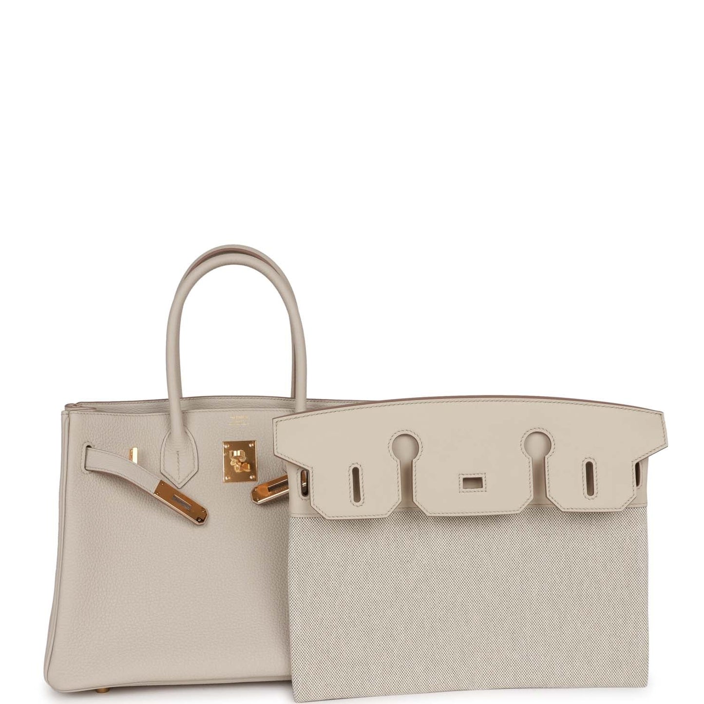 Luxury Hermes 3 En 1 Birkin 30 Beton Togo and Swift Gold Hardware