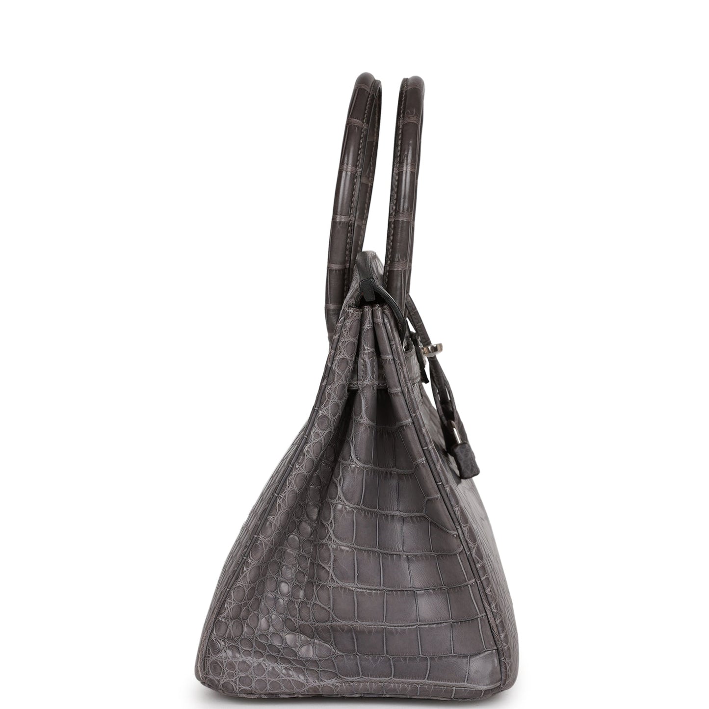 Top Quality Luxury Hermes Birkin 30 Gris Paris Matte Alligator Palladium Hardware