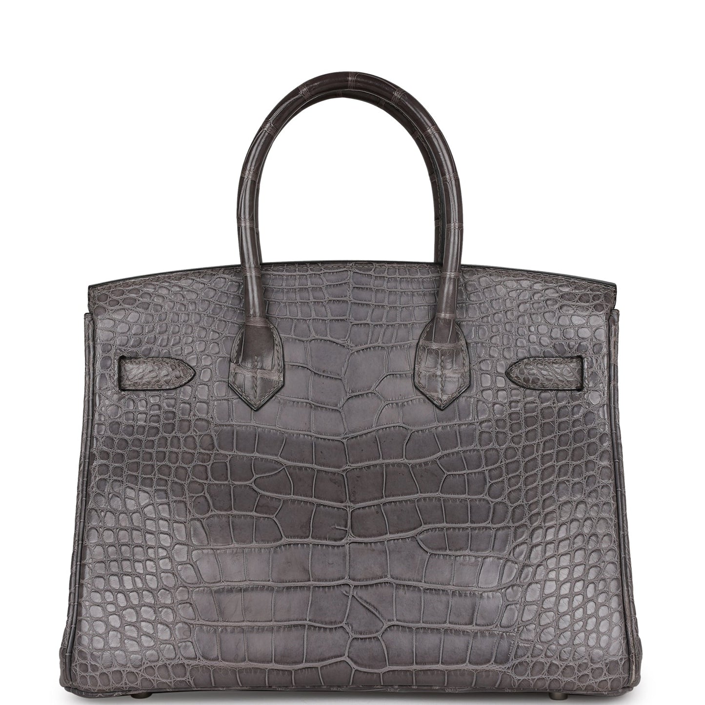 Top Quality Luxury Hermes Birkin 30 Gris Paris Matte Alligator Palladium Hardware