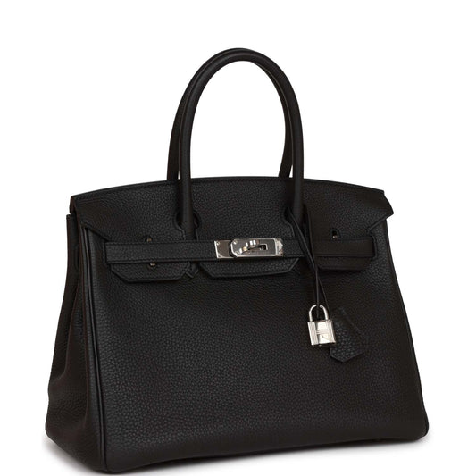Top Quality Luxury Hermes Birkin 30 Black Togo Palladium Hardware