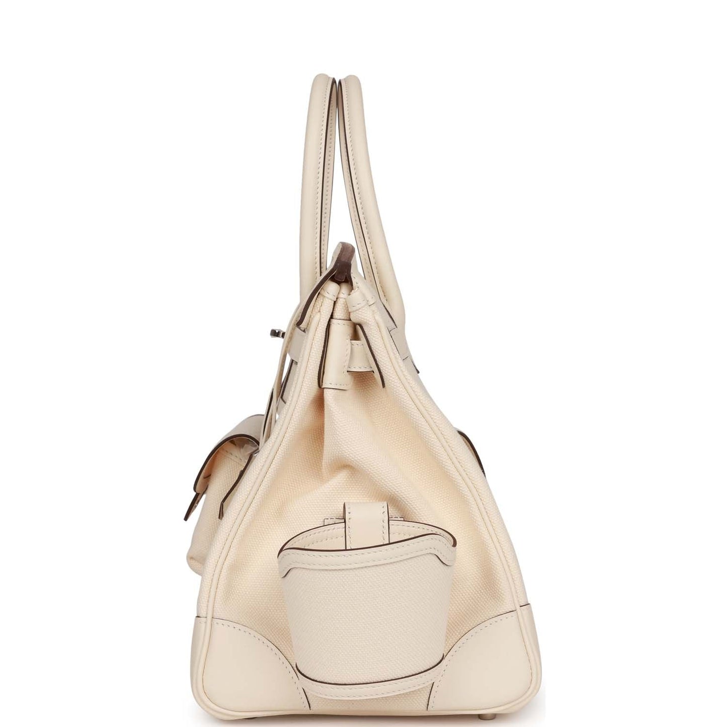Luxury Hermes Birkin Cargo 35 Nata Toile and Swift Palladium Hardware
