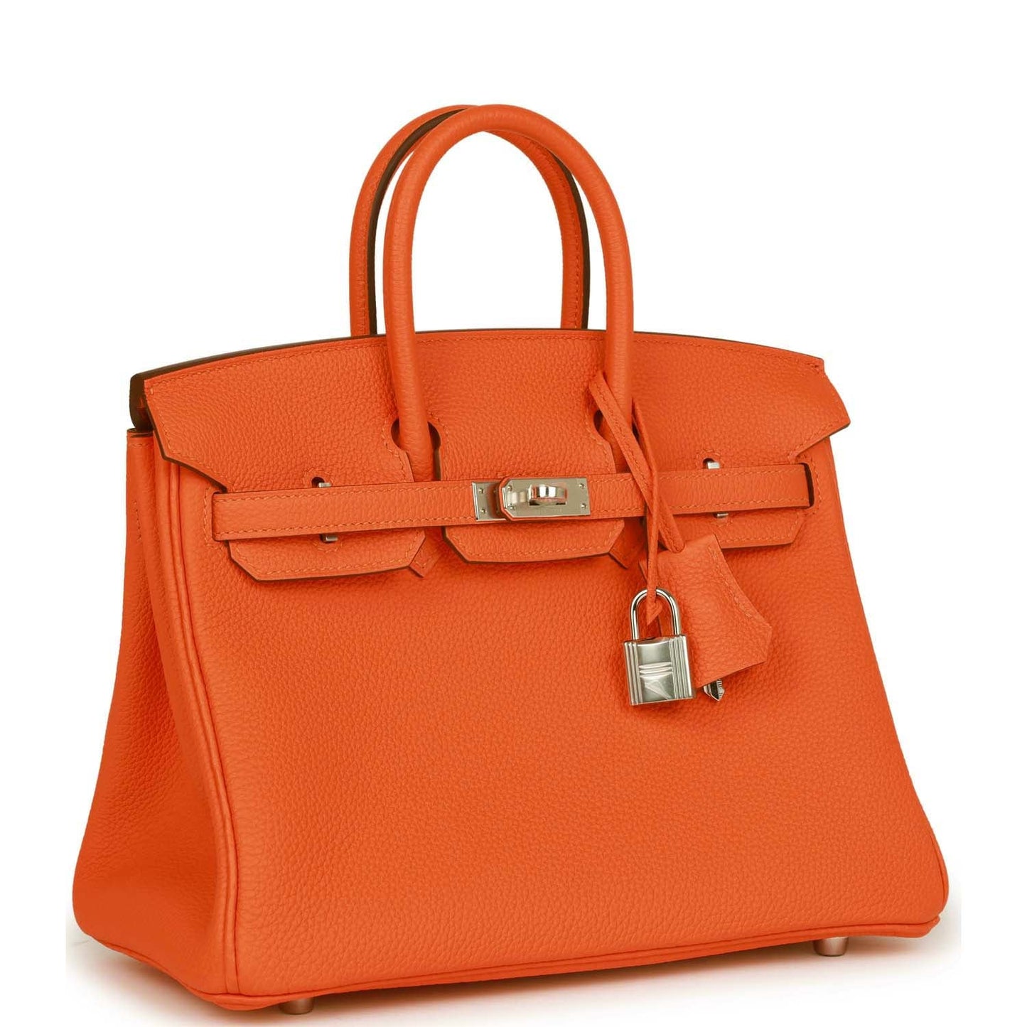 Luxury Hermes Birkin 25 Orange Minium Togo Palladium Hardware
