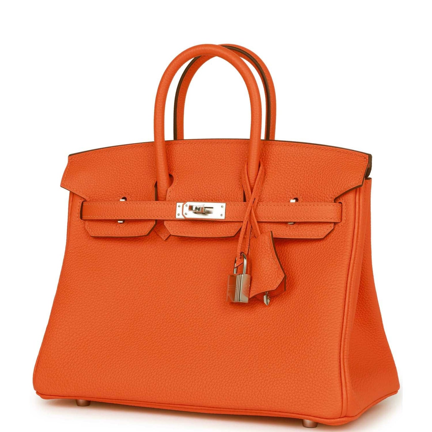 Luxury Hermes Birkin 25 Orange Minium Togo Palladium Hardware
