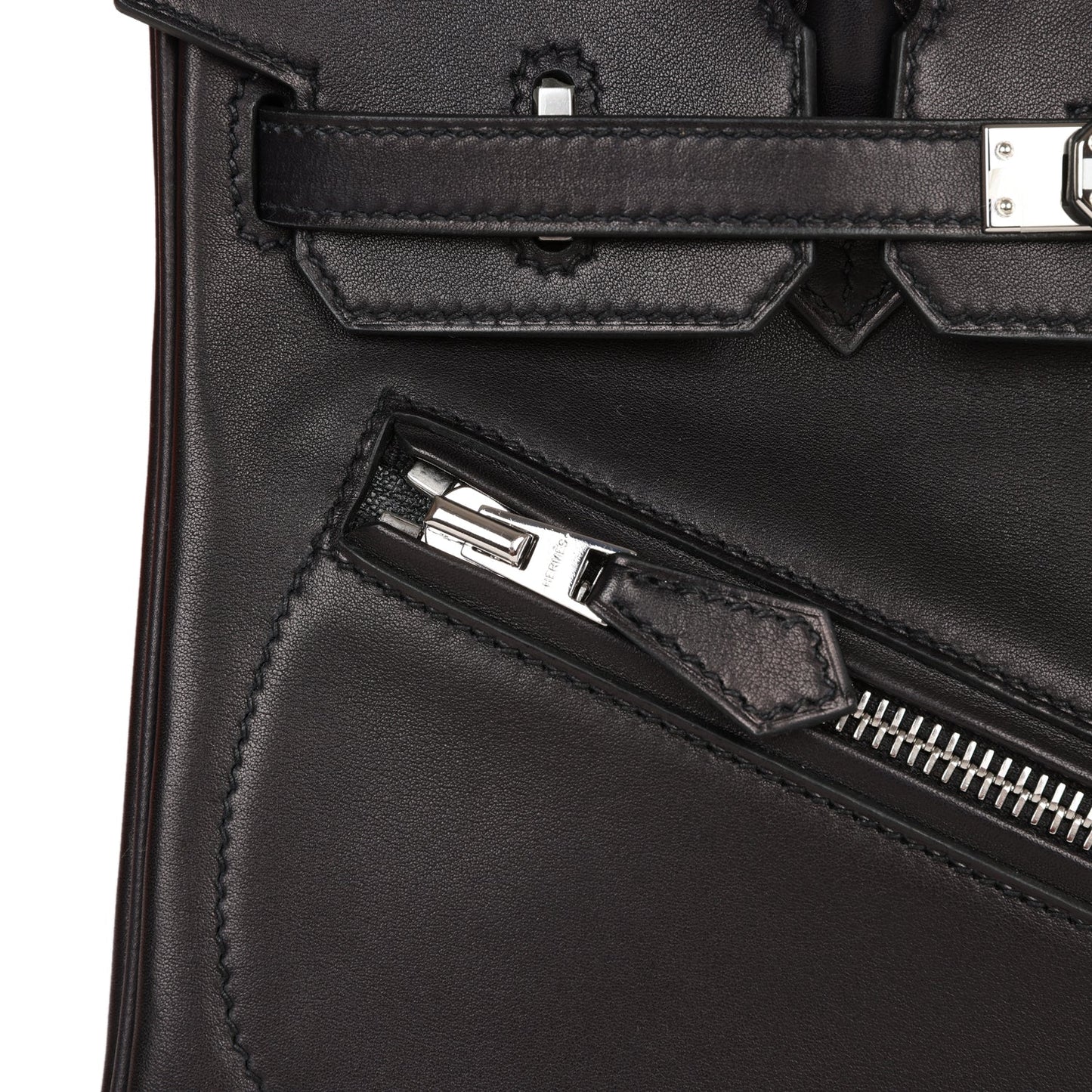 Luxury Hermes Limited Edition Birkin Rock 25 Black Volupto Palladium Hardware