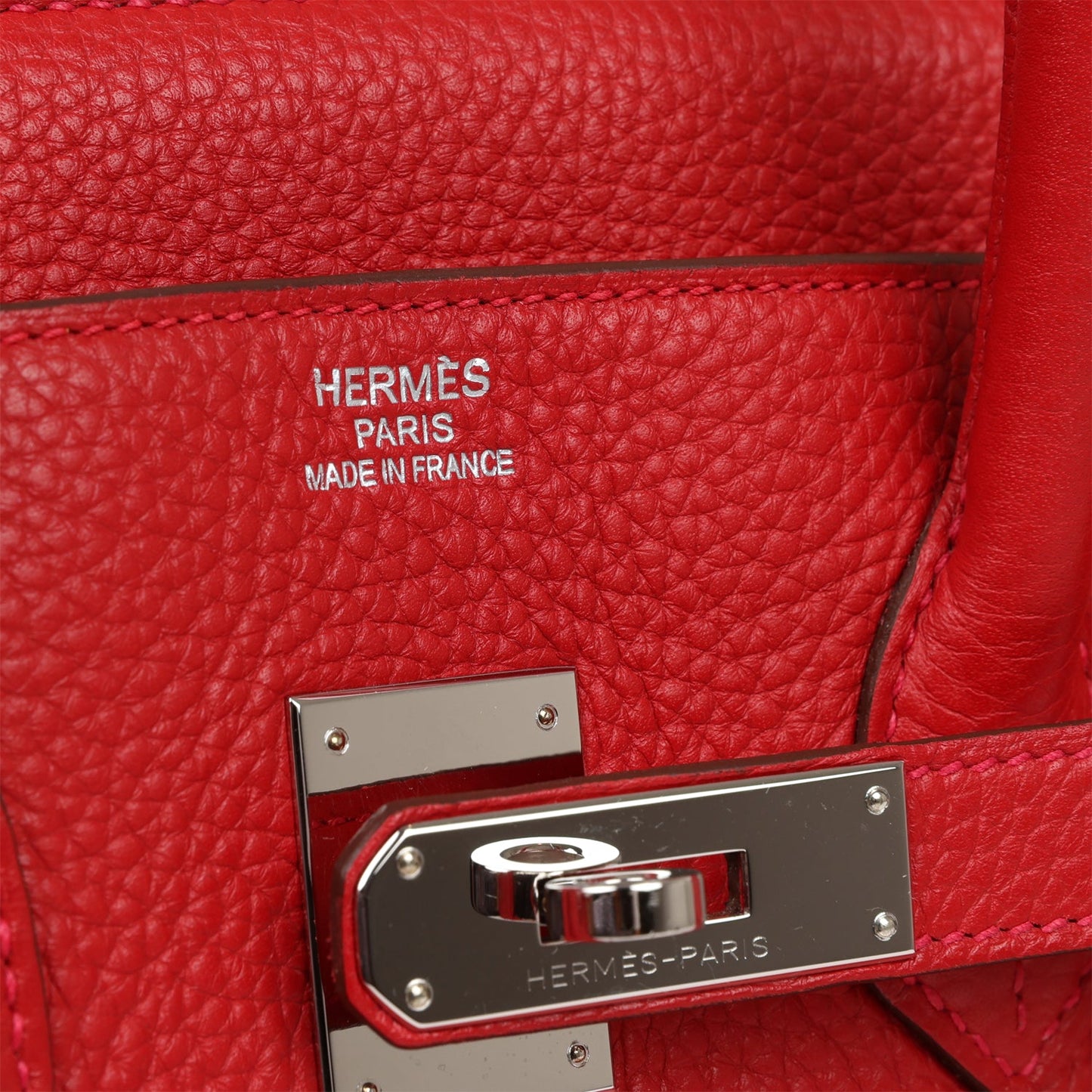 Top Quality Luxury Hermes Birkin 35 Rouge Casaque Clemence Palladium Hardware
