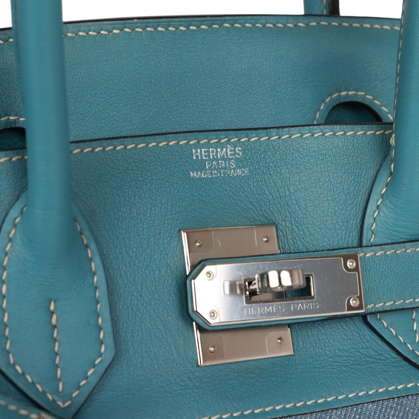 Vintage Luxury Hermes Birkin 30 Denim and Blue Jean Gulliver Palladium Hardware