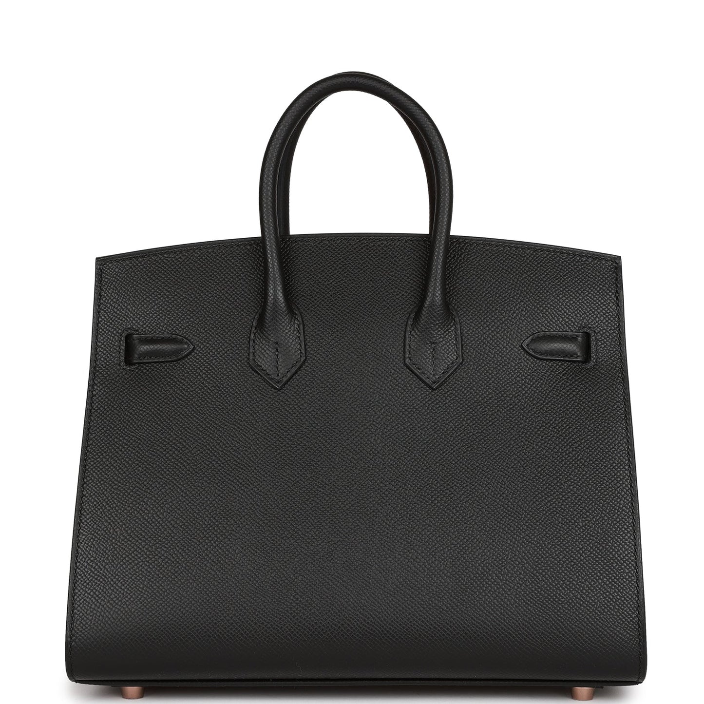 Luxury Hermes Birkin Sellier 25 Black Epsom Rose Gold Hardware
