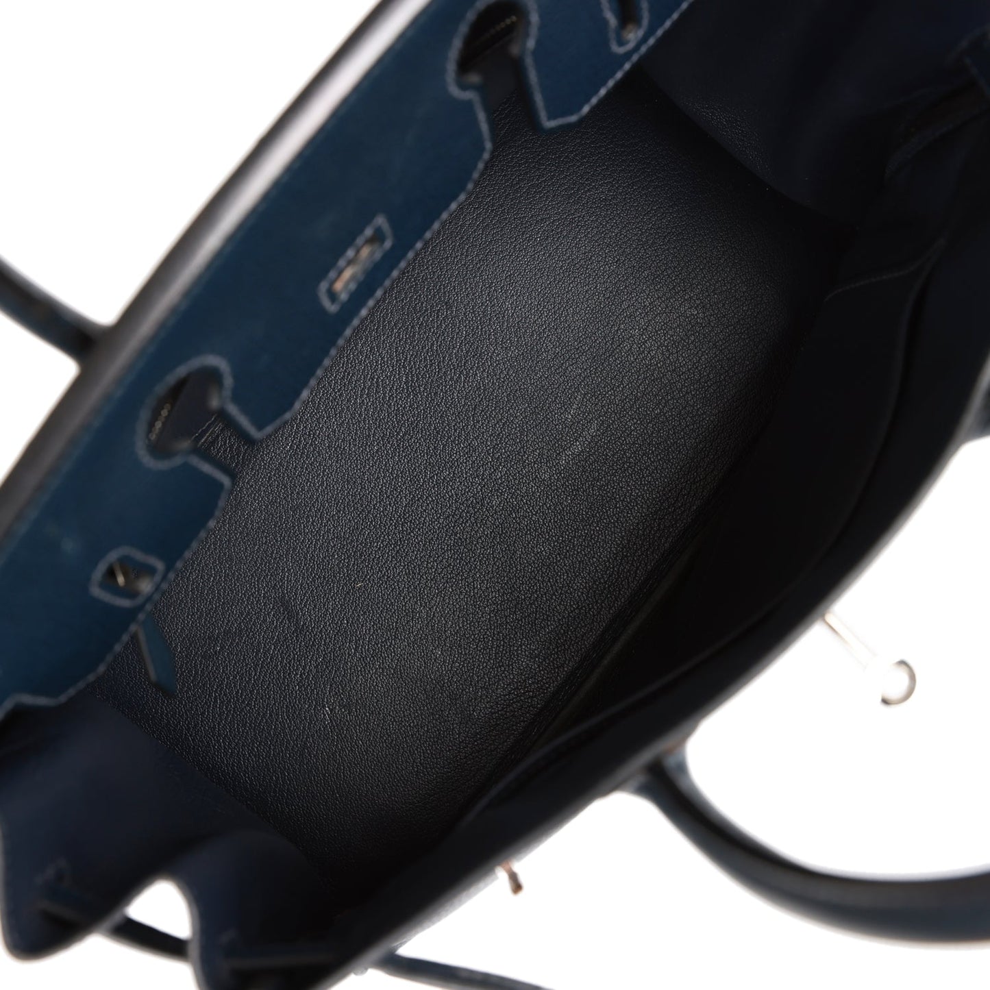 Top Quality Luxury Hermes Birkin 30 Bleu Indigo Vache Liegee Palladium Hardware