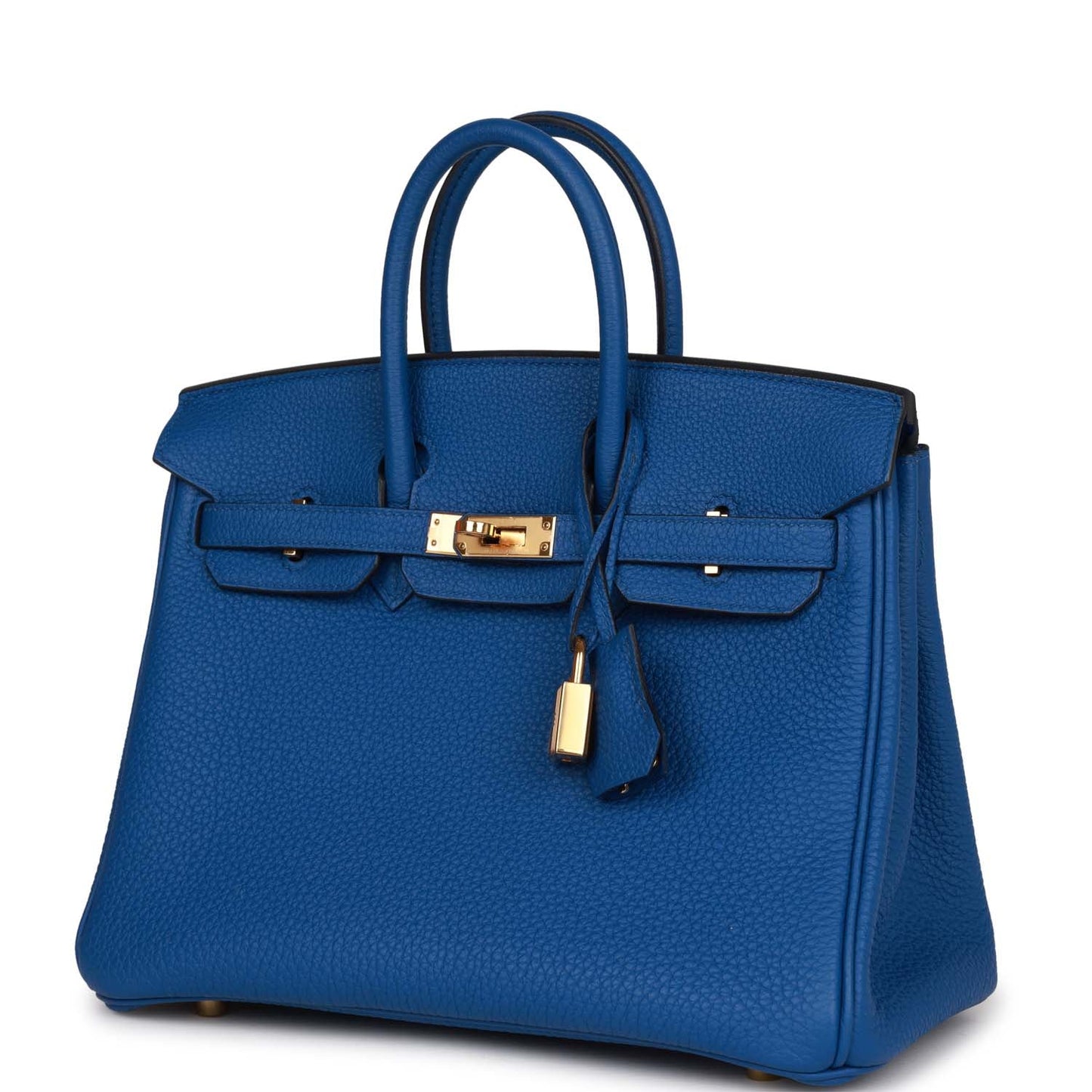 Top Quality Luxury Hermes Birkin 25 Bleu France Togo Gold Hardware