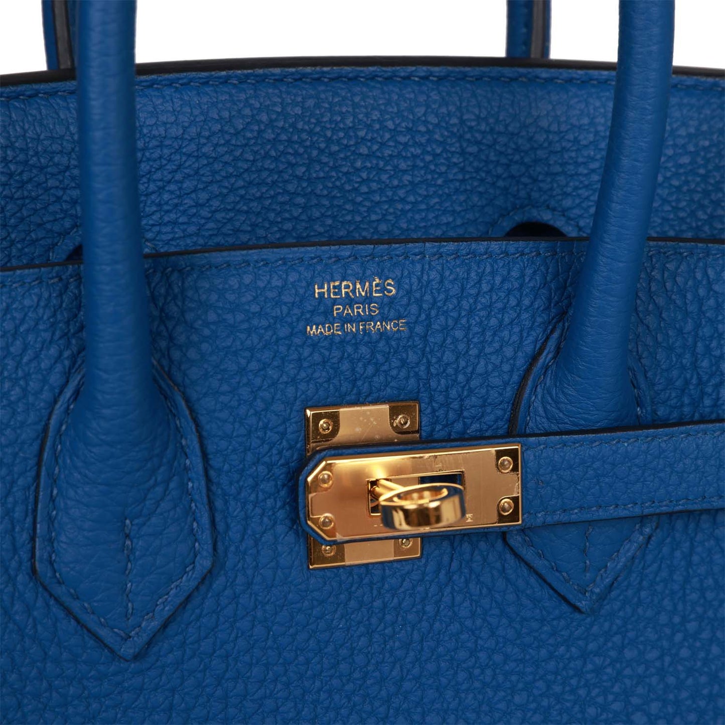 Top Quality Luxury Hermes Birkin 25 Bleu France Togo Gold Hardware