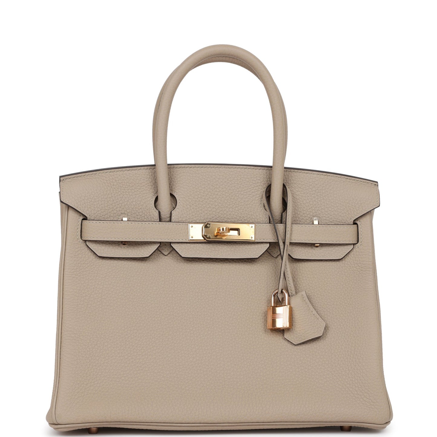 Luxury Hermes Birkin 30 Gris Tourterelle Togo Rose Gold Hardware