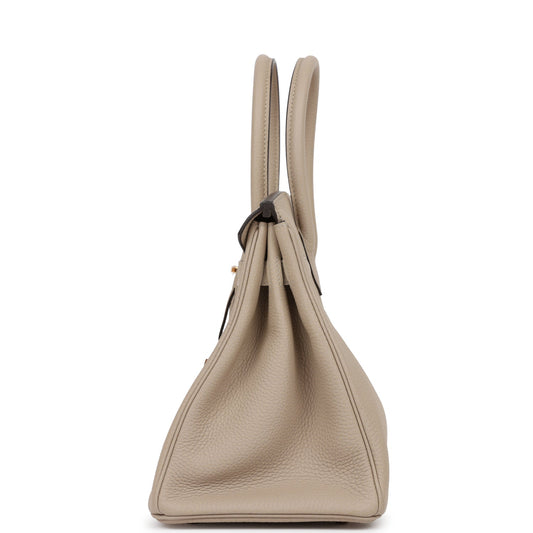 Luxury Hermes Birkin 30 Gris Tourterelle Togo Rose Gold Hardware