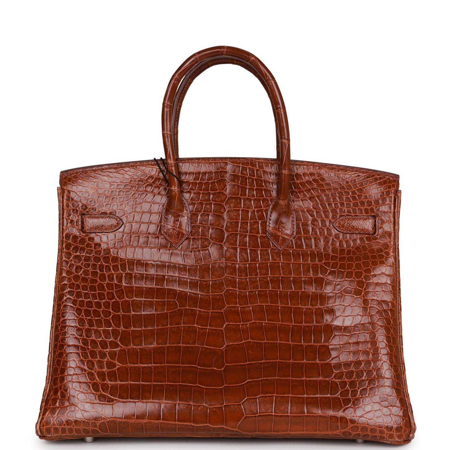 Top Quality Luxury Hermes Birkin 35 Miel Shiny Porosus Crocodile Palladium Hardware