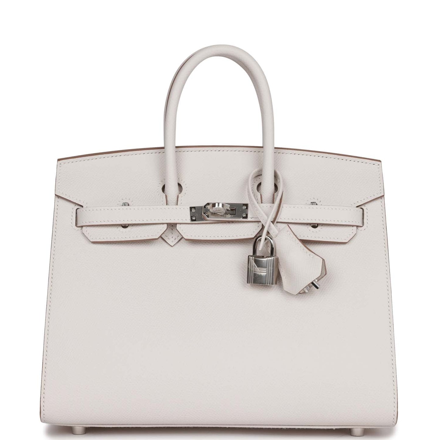 Luxury Hermes Birkin Sellier 25 Gris Pale Epsom Palladium Hardware