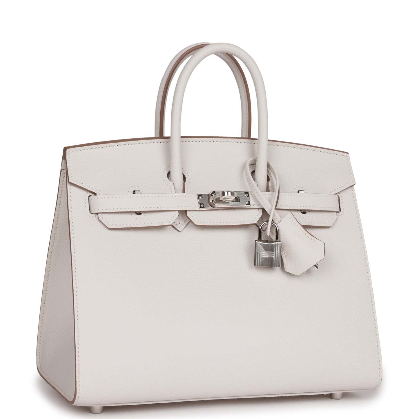 Luxury Hermes Birkin Sellier 25 Gris Pale Epsom Palladium Hardware