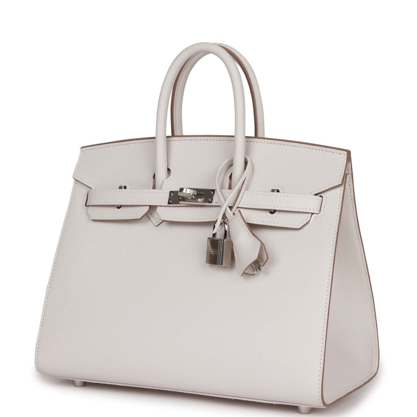Luxury Hermes Birkin Sellier 25 Gris Pale Epsom Palladium Hardware