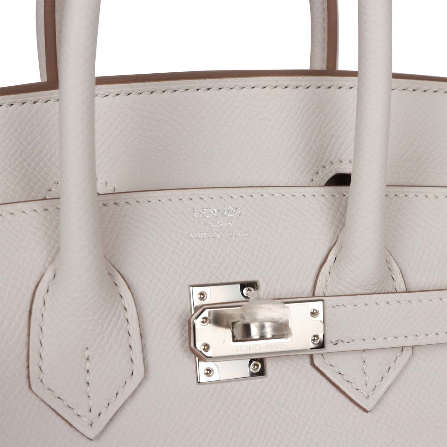 Luxury Hermes Birkin Sellier 25 Gris Pale Epsom Palladium Hardware