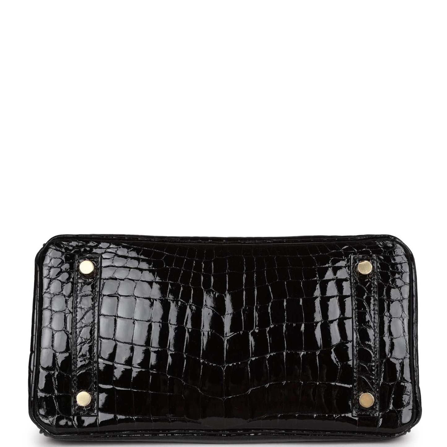 Luxury Hermes Birkin 25 Black Shiny Niloticus Crocodile Gold Hardware