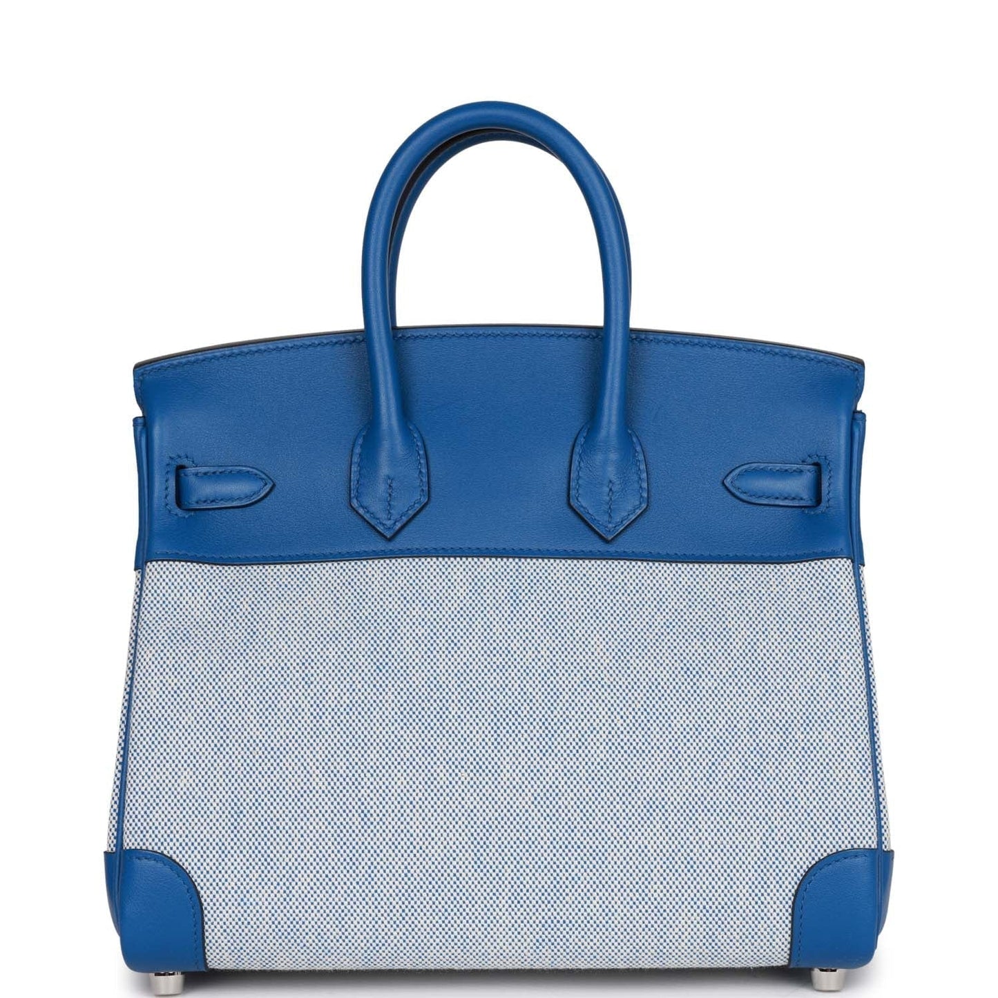 Luxury Hermes Birkin 25 Bleu Bill Toile H and Bleu France Swift Swift Palladium Hardware
