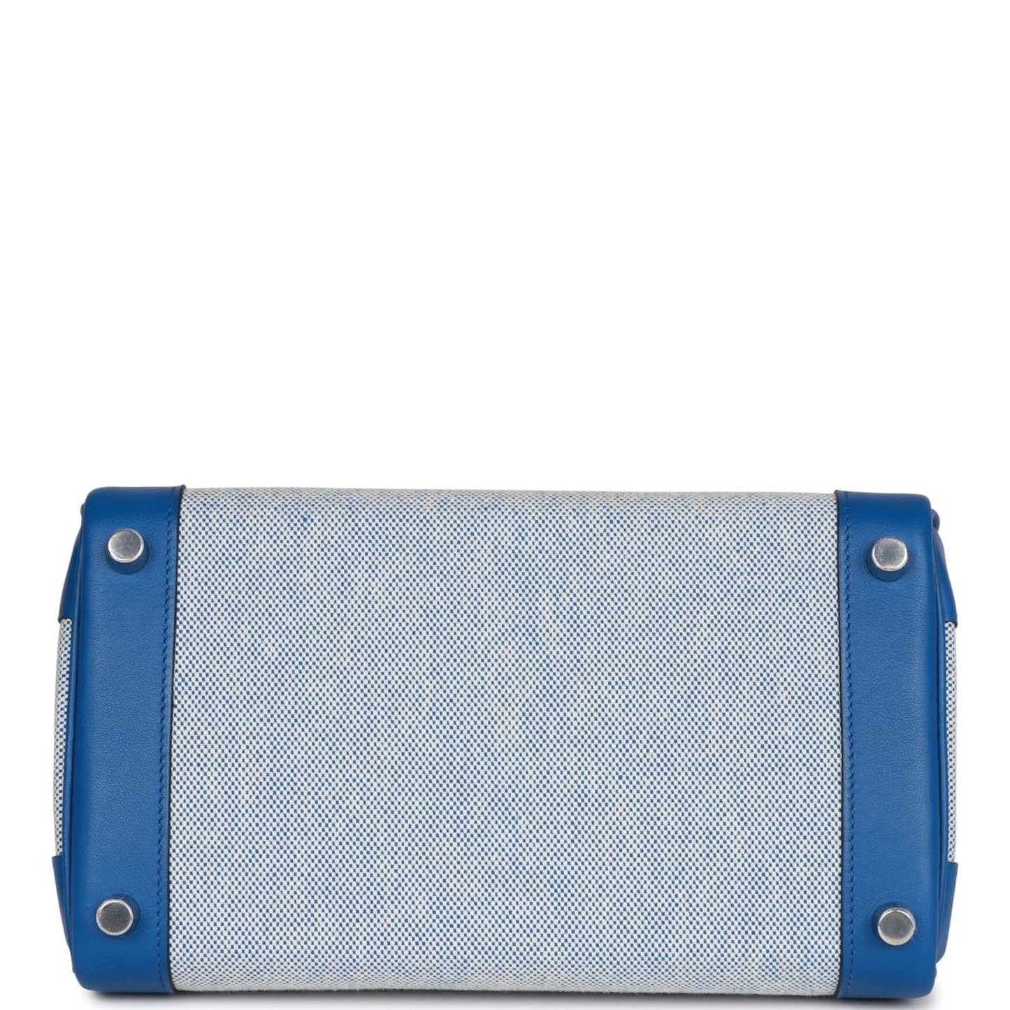Luxury Hermes Birkin 25 Bleu Bill Toile H and Bleu France Swift Swift Palladium Hardware