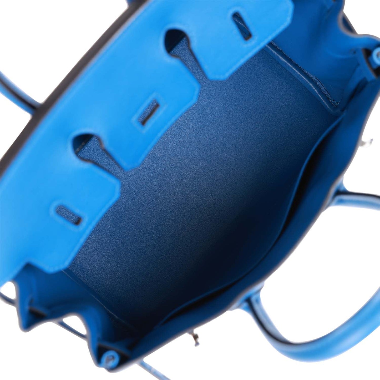 Luxury Hermes Birkin 25 Bleu Bill Toile H and Bleu France Swift Swift Palladium Hardware