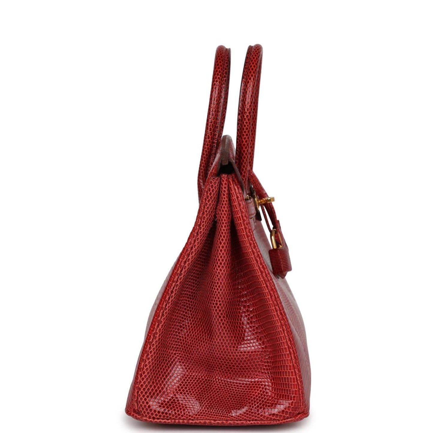 Top Quality Luxury Hermes Birkin 25 Rouge Moyen Salvator Lizard Gold Hardware