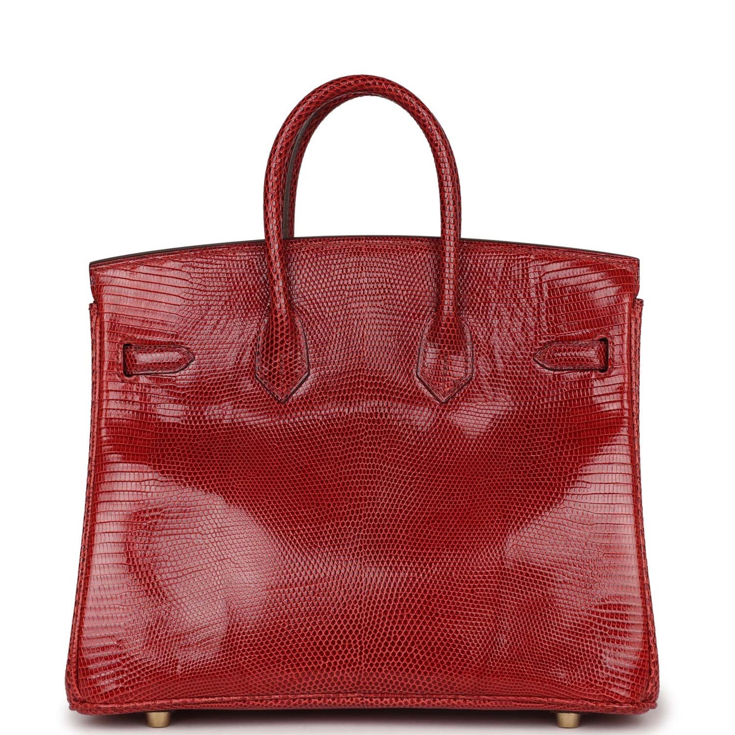 Top Quality Luxury Hermes Birkin 25 Rouge Moyen Salvator Lizard Gold Hardware