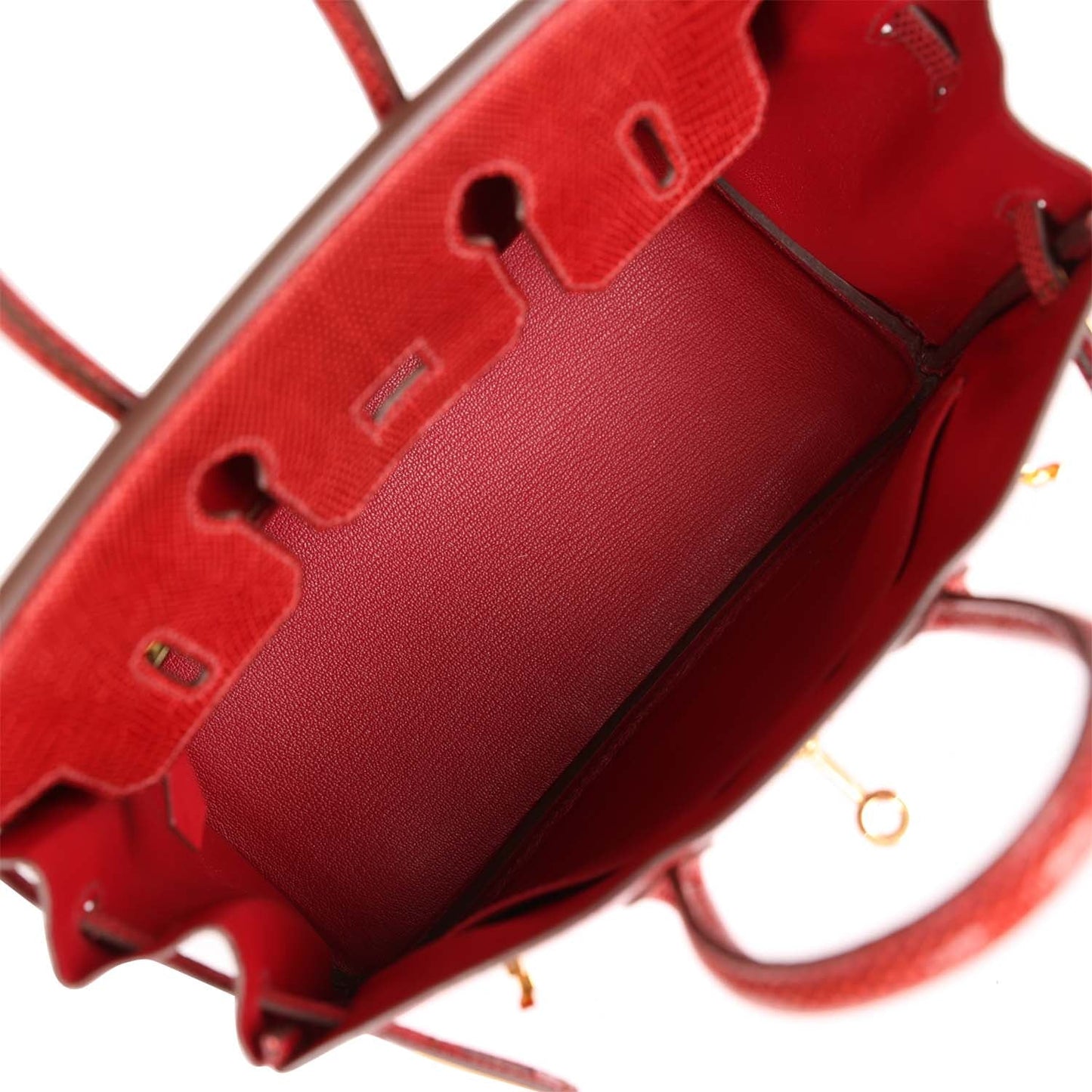 Top Quality Luxury Hermes Birkin 25 Rouge Moyen Salvator Lizard Gold Hardware