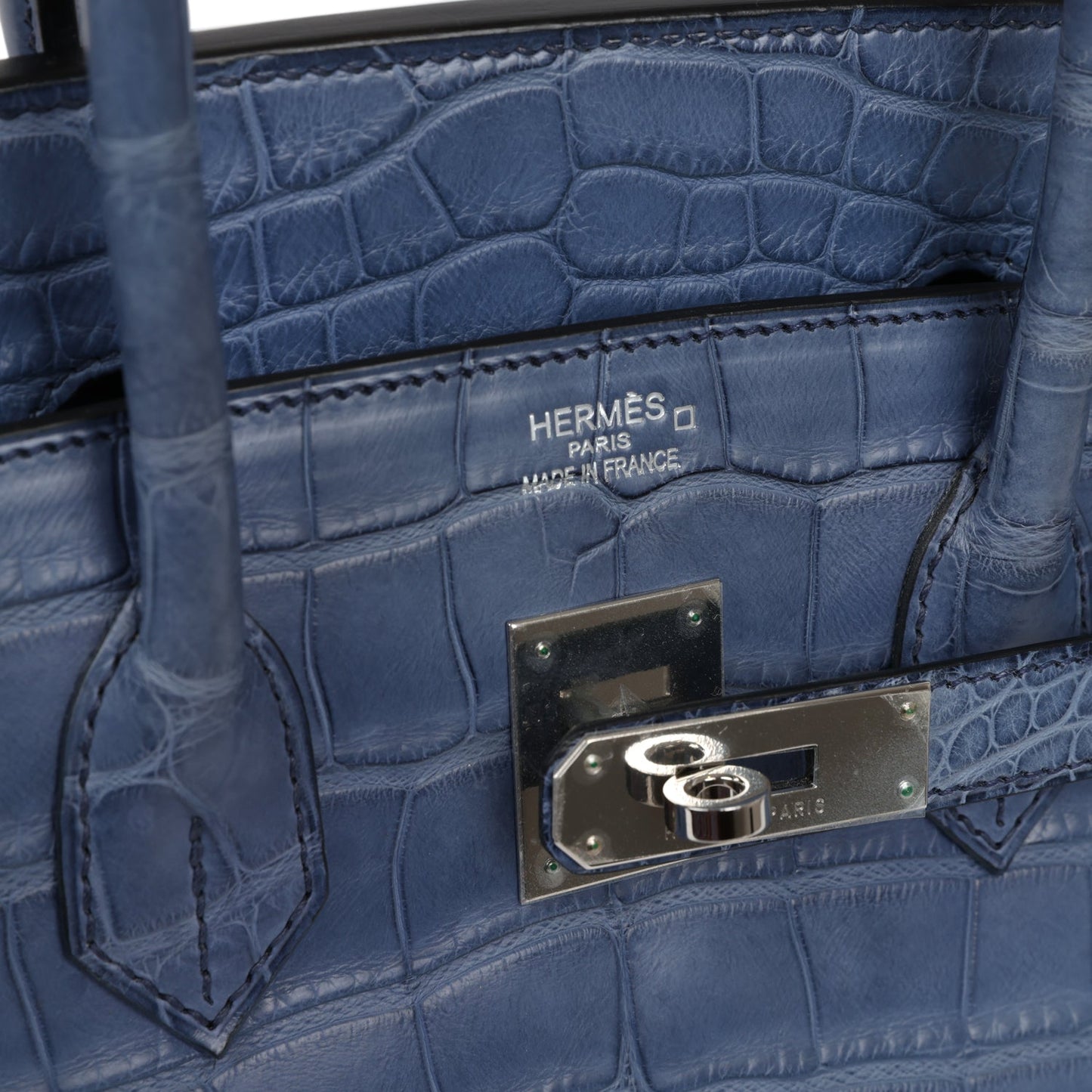 Top Quality Luxury Hermes Birkin 35 Bleu Brighton Matte Alligator Palladium Hardware