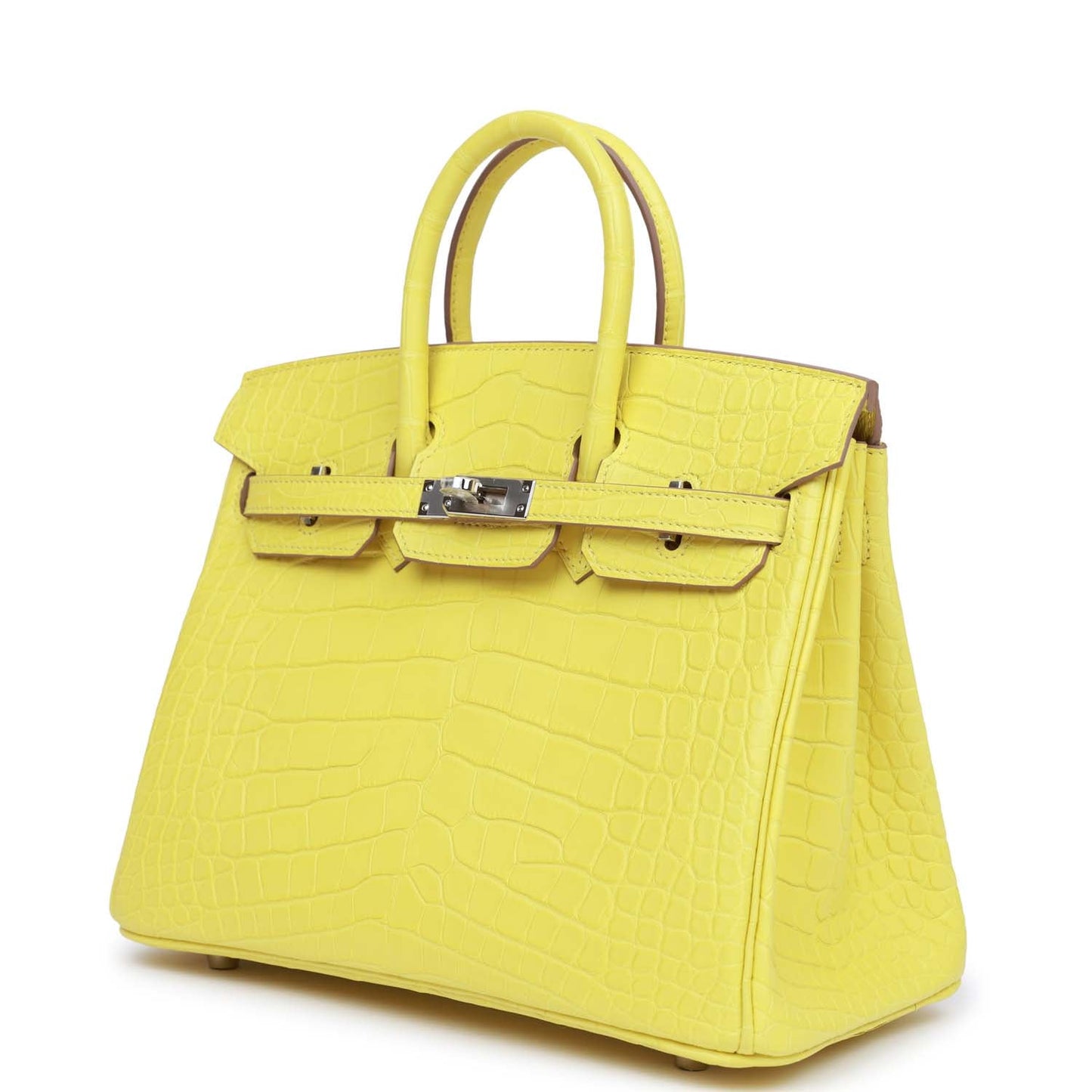 Luxury Hermes Birkin 25 Lime Matte Alligator Palladium Hardware