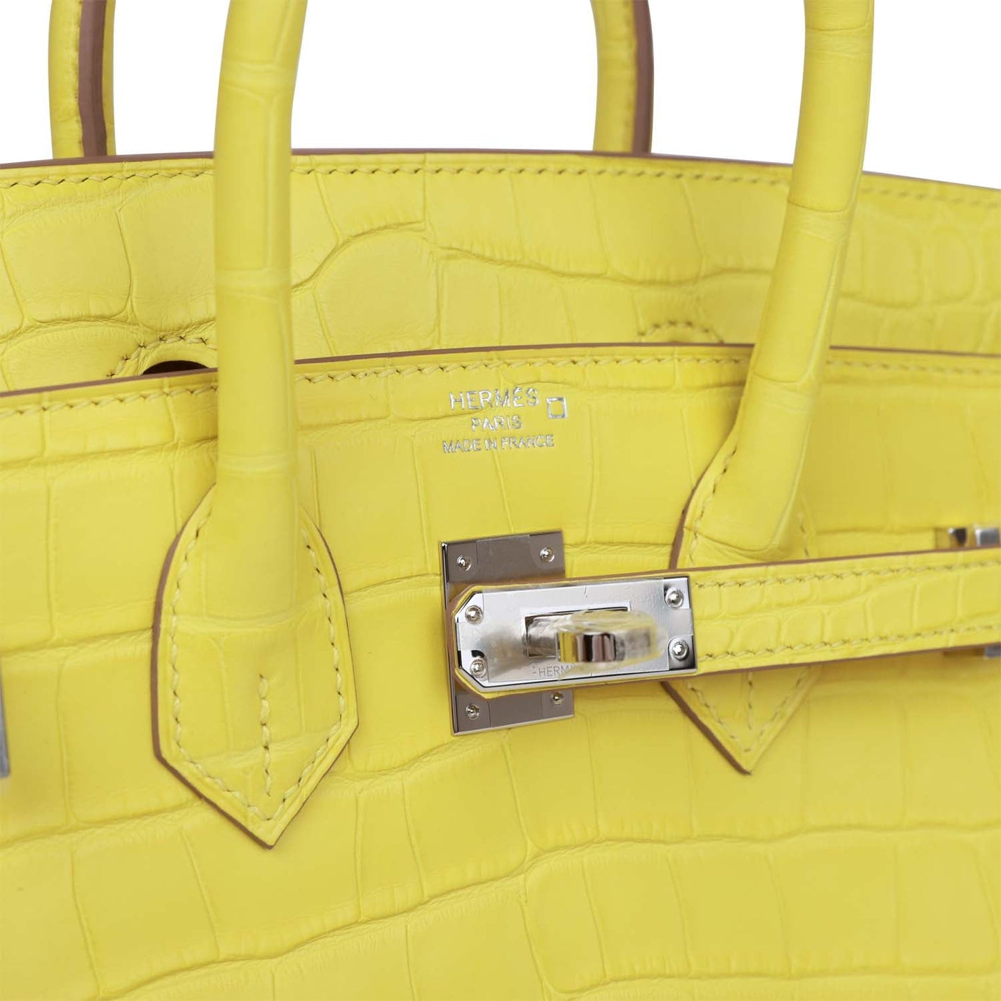 Luxury Hermes Birkin 25 Lime Matte Alligator Palladium Hardware