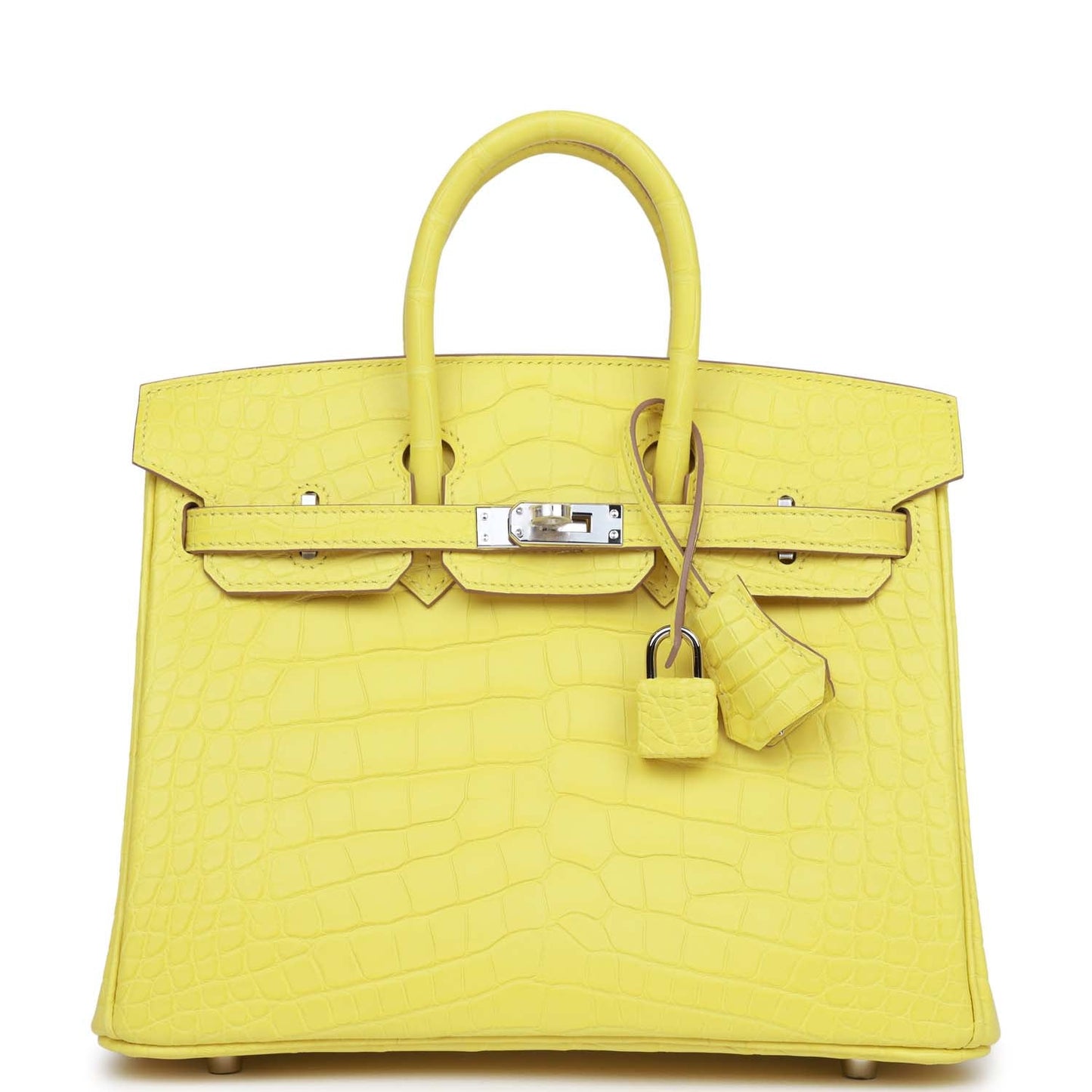 Luxury Hermes Birkin 25 Lime Matte Alligator Palladium Hardware