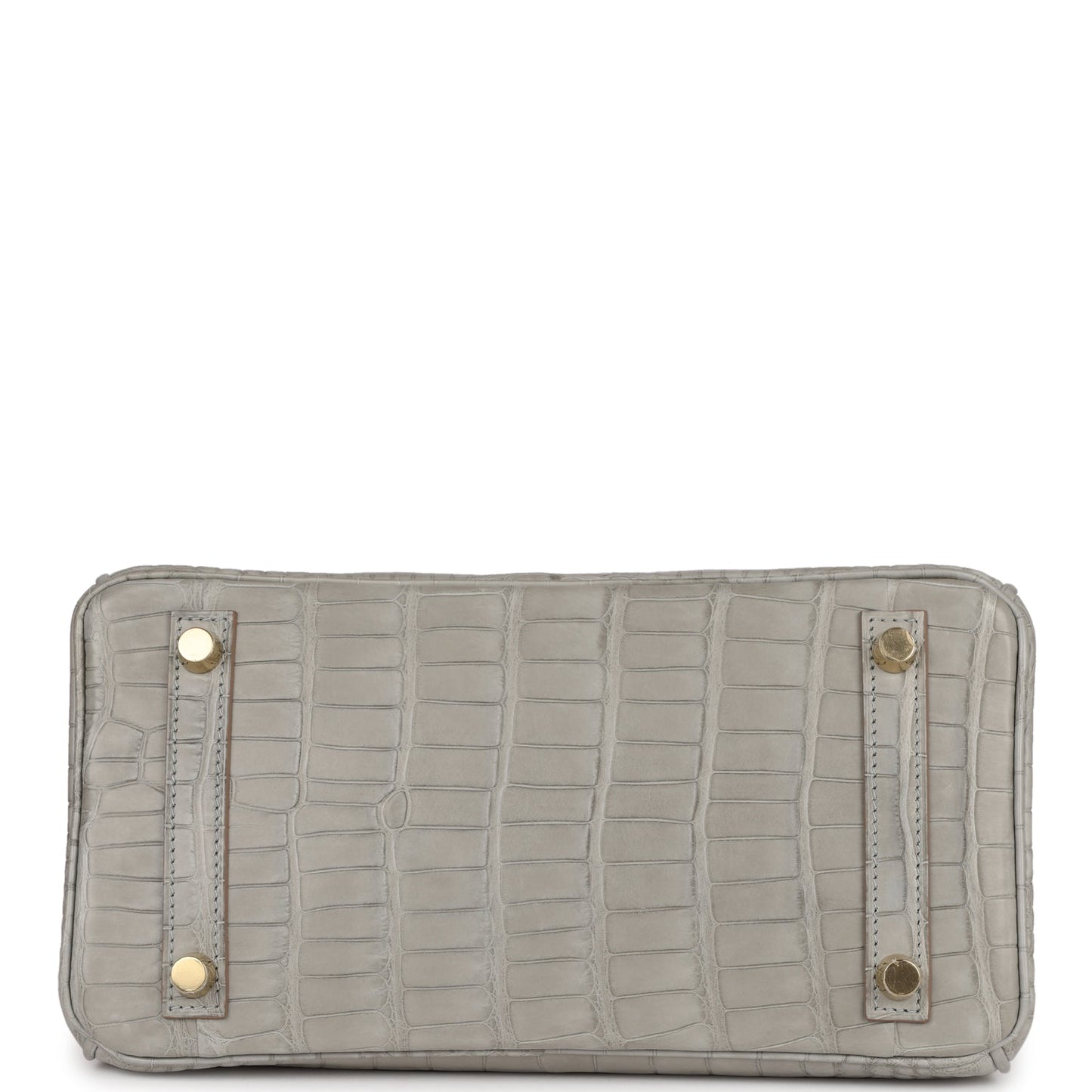Luxury Hermes Special Order (HSS) Birkin 25 Gris Perle Verso Matte Alligator Brushed Gold Hardware