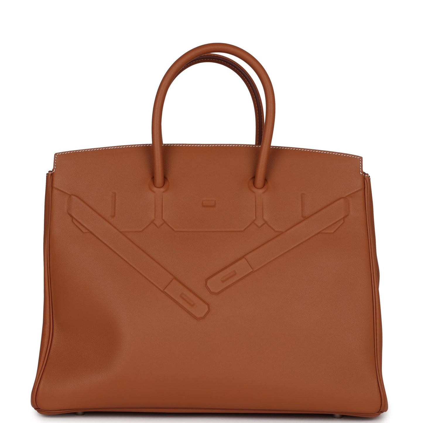 Luxury Hermes Birkin Shadow 35 Gold Swift Palladium Hardware