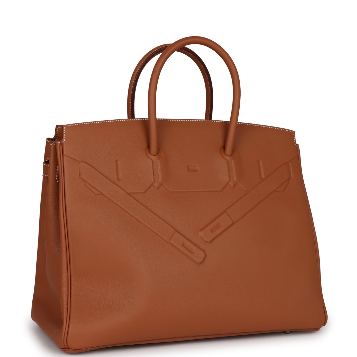 Luxury Hermes Birkin Shadow 35 Gold Swift Palladium Hardware