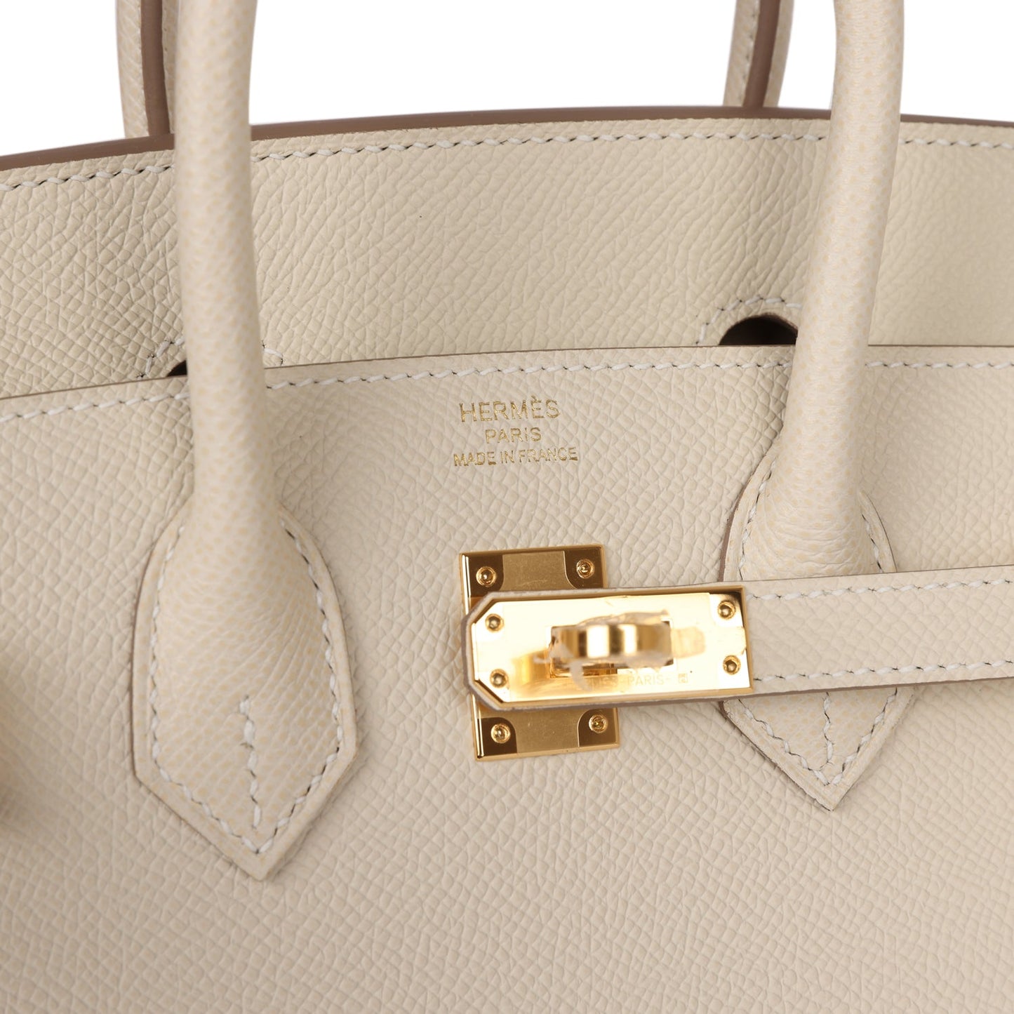 Luxury Hermes Birkin Sellier 25 Craie Epsom Gold Hardware