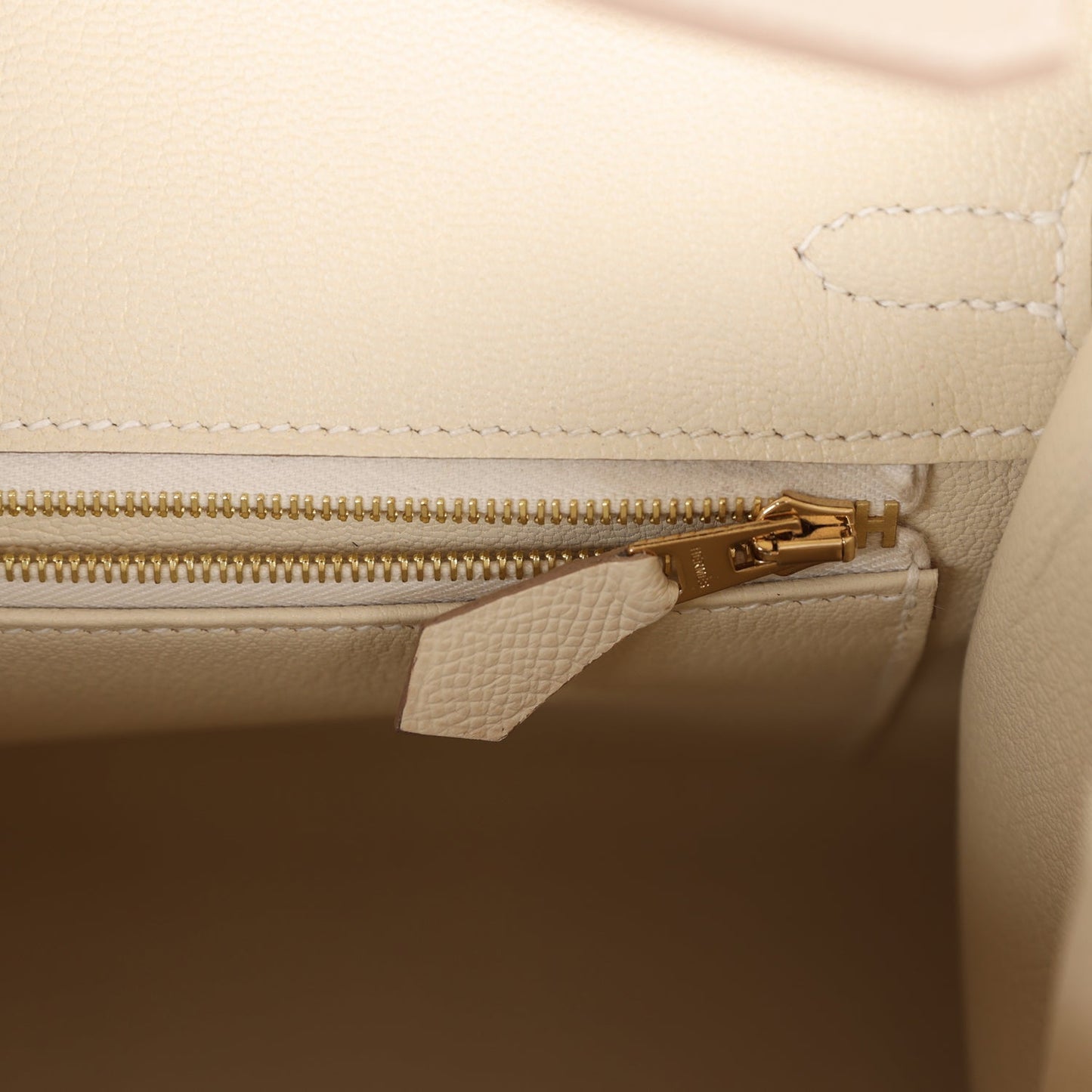 Luxury Hermes Birkin Sellier 25 Craie Epsom Gold Hardware