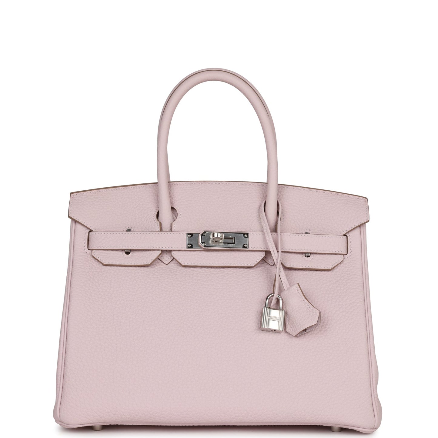 Luxury Hermes Birkin 30 Mauve Pale Clemence Palladium Hardware
