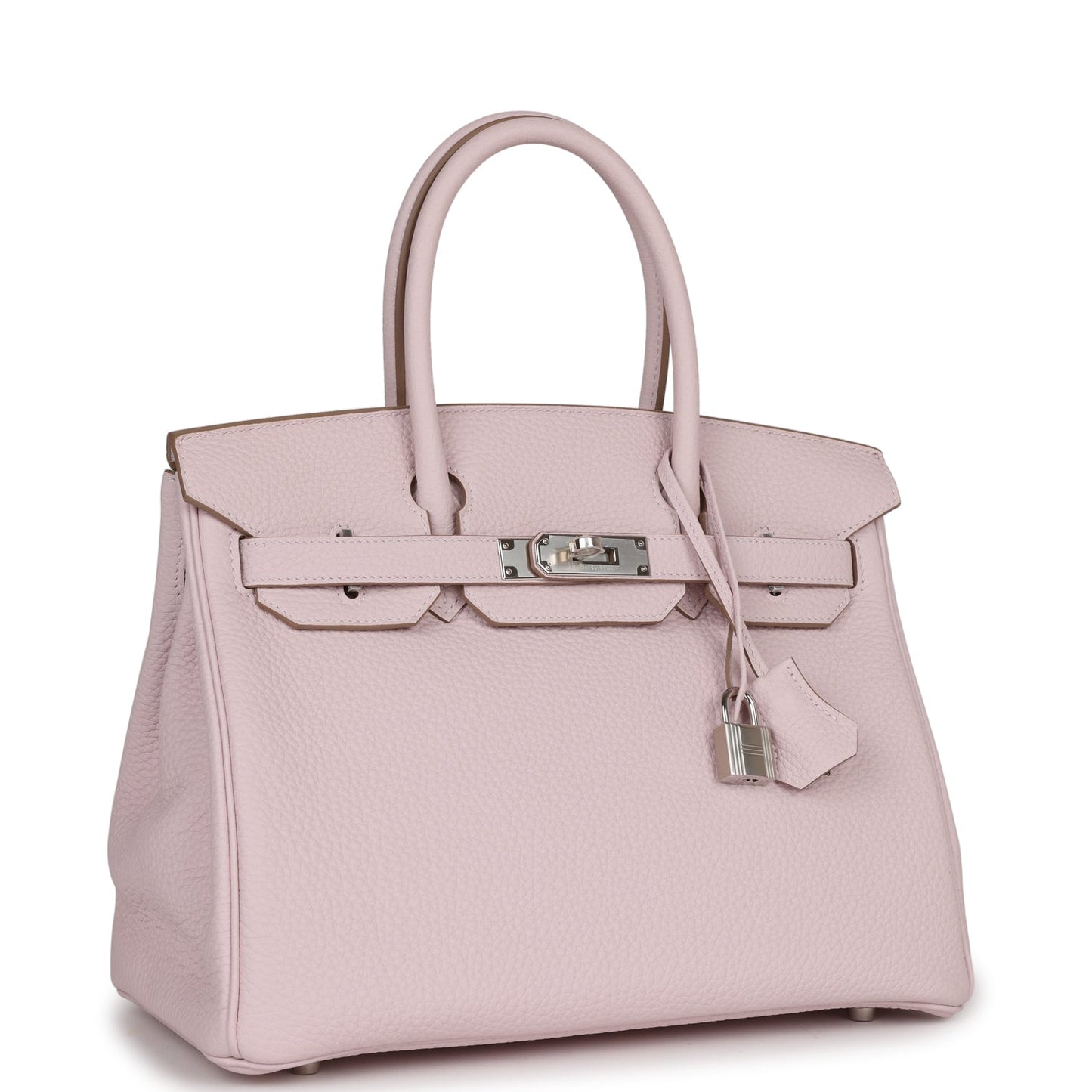 Luxury Hermes Birkin 30 Mauve Pale Clemence Palladium Hardware