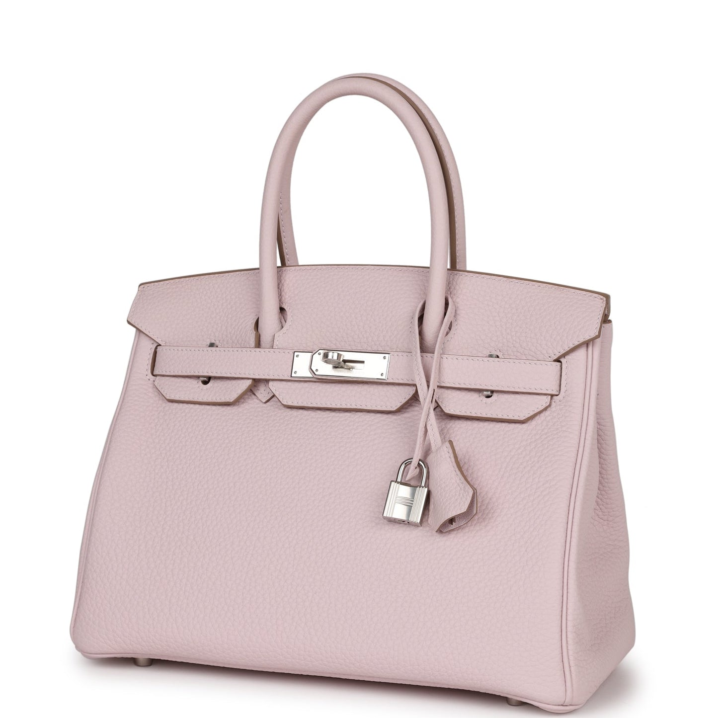 Luxury Hermes Birkin 30 Mauve Pale Clemence Palladium Hardware