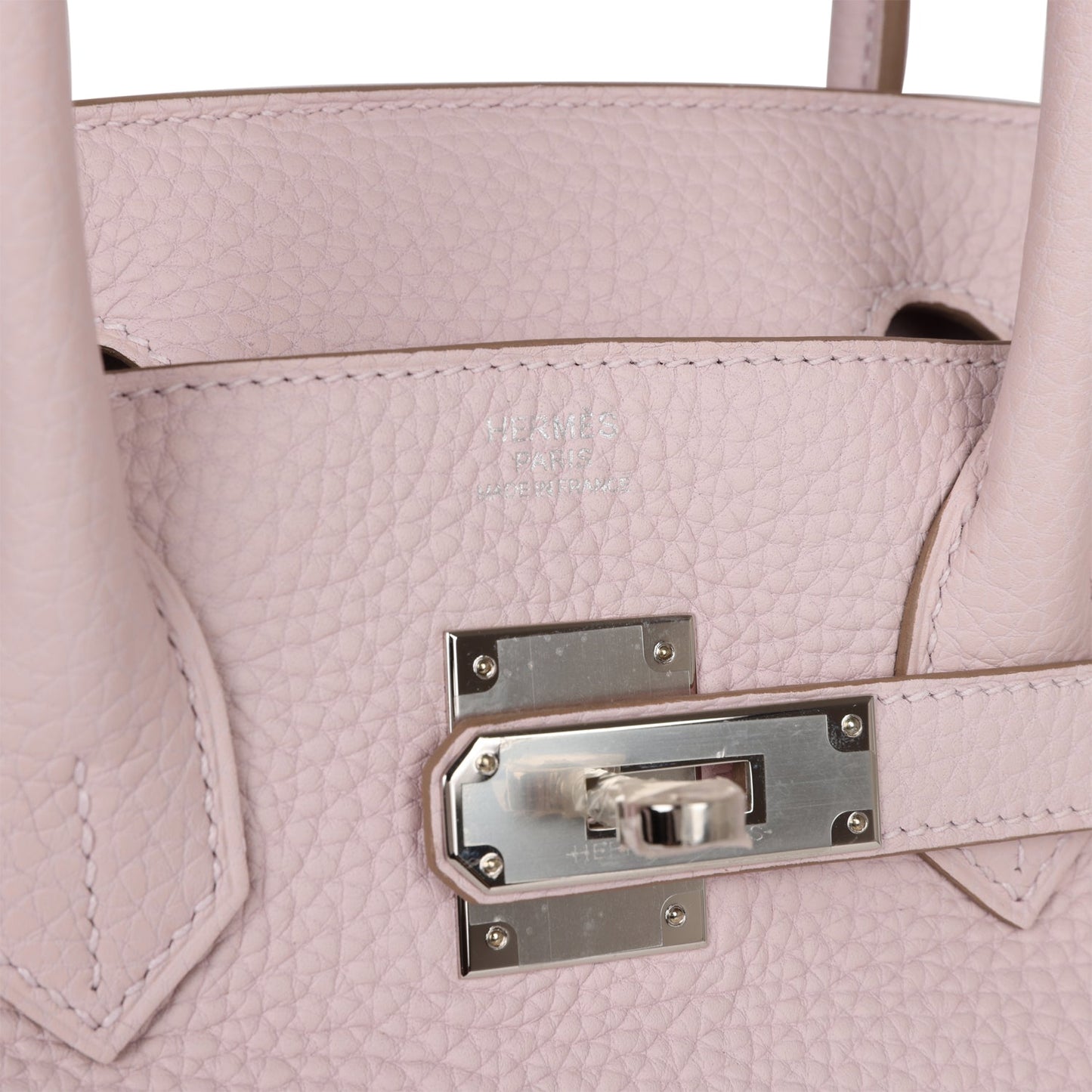 Luxury Hermes Birkin 30 Mauve Pale Clemence Palladium Hardware