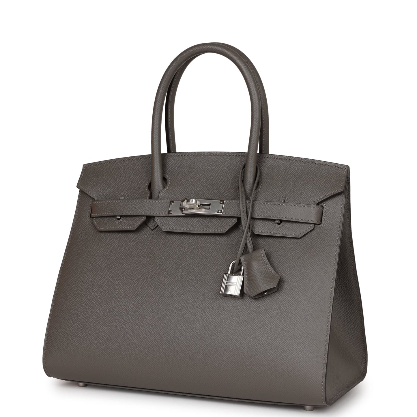 Luxury Hermes Birkin Sellier 30 Gris Meyer Epsom Palladium Hardware