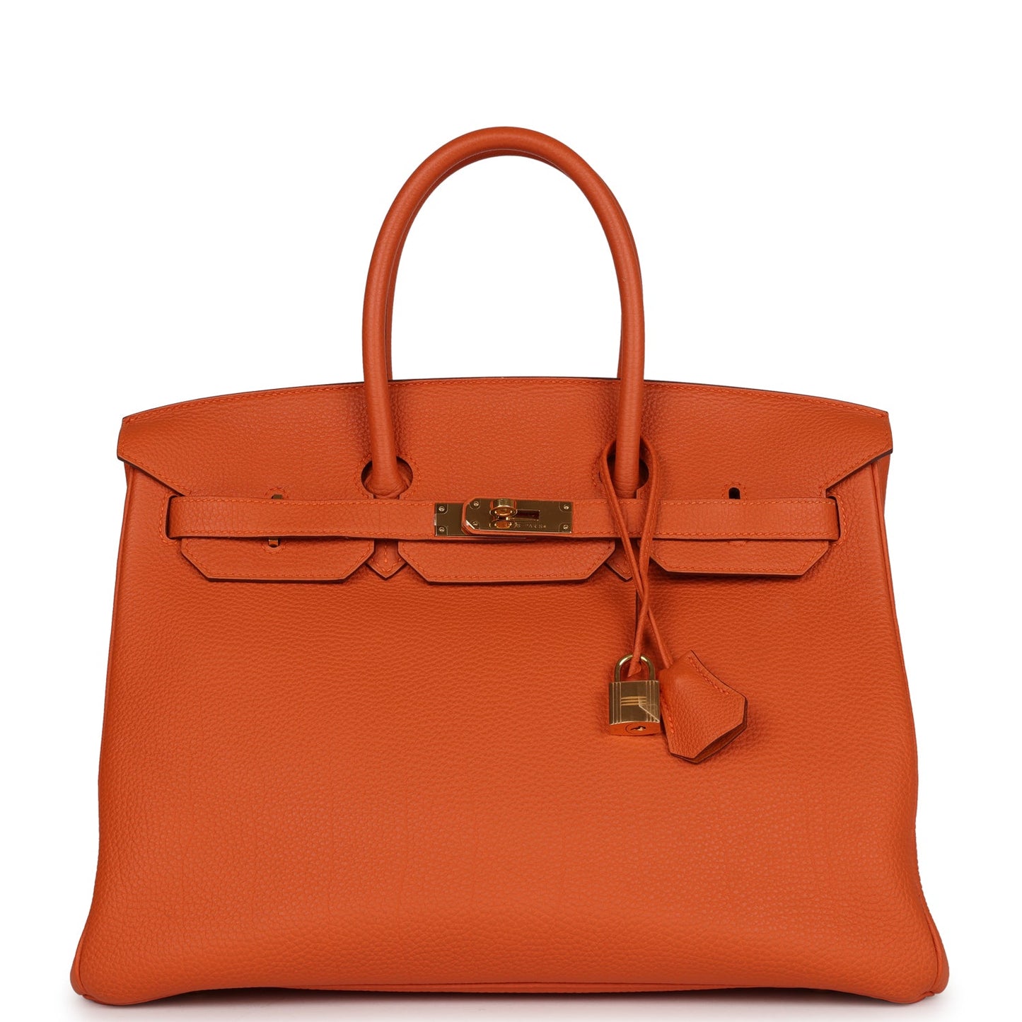 Top Quality Luxury Hermes Birkin 35 Orange H Clemence Gold Hardware