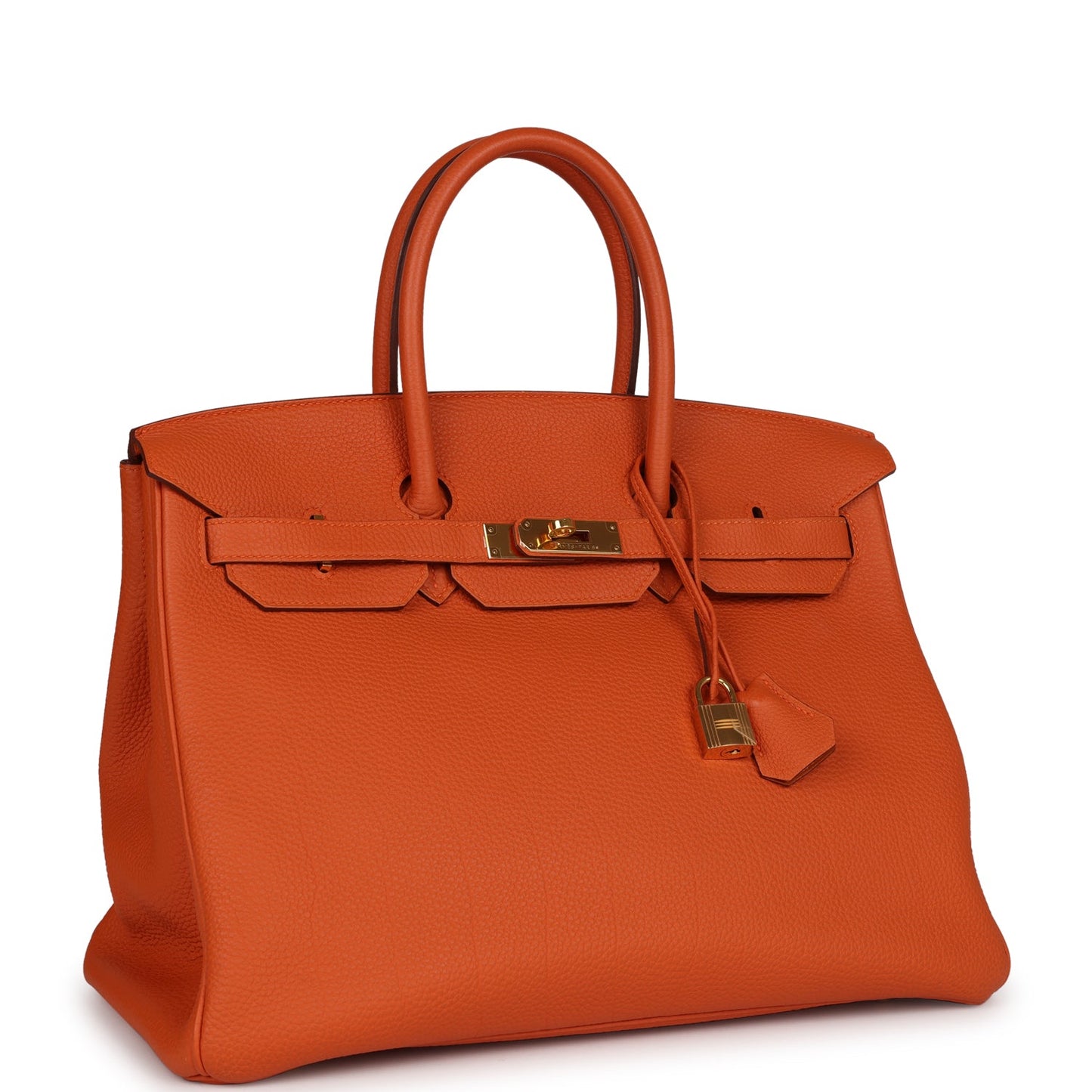 Top Quality Luxury Hermes Birkin 35 Orange H Clemence Gold Hardware