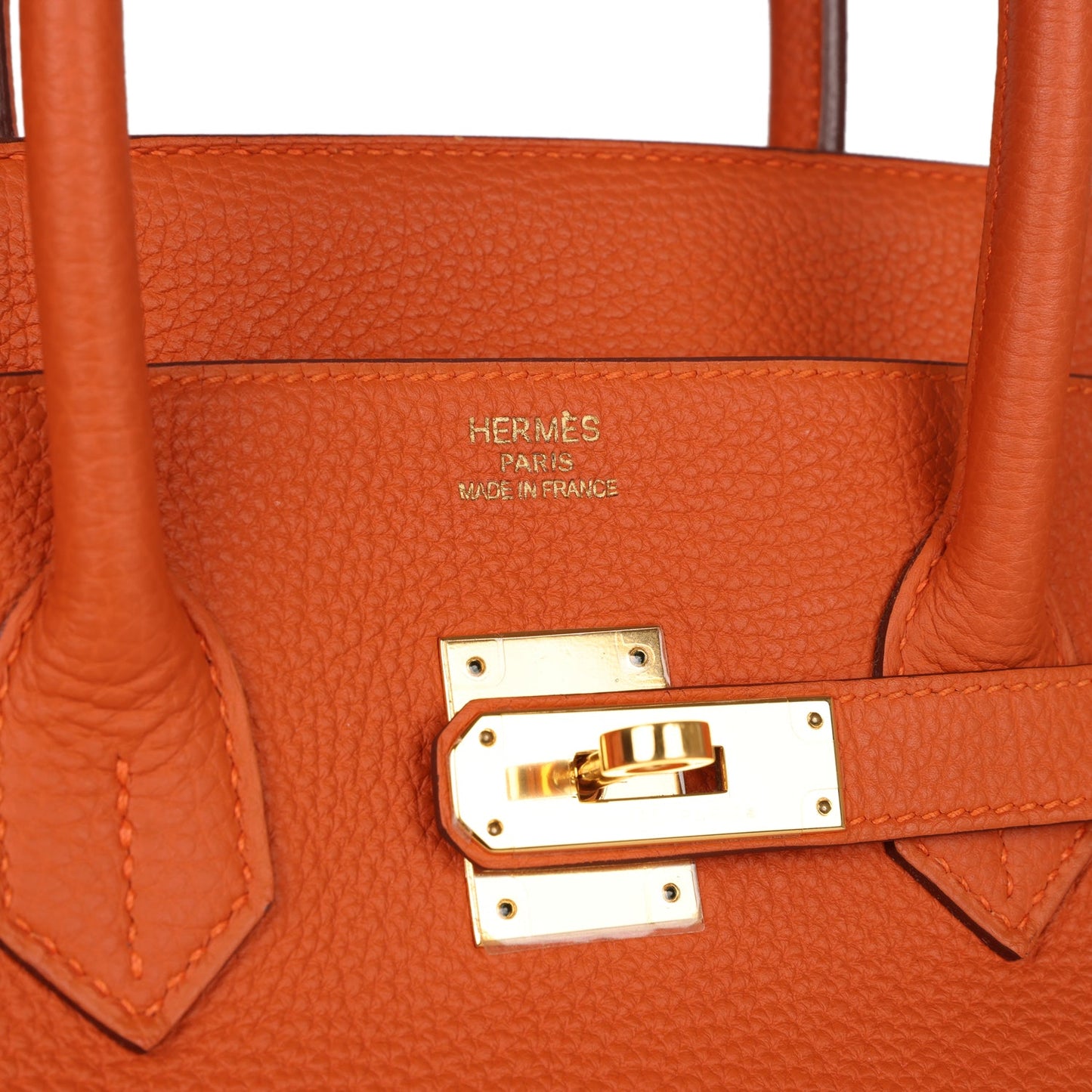 Top Quality Luxury Hermes Birkin 35 Orange H Clemence Gold Hardware