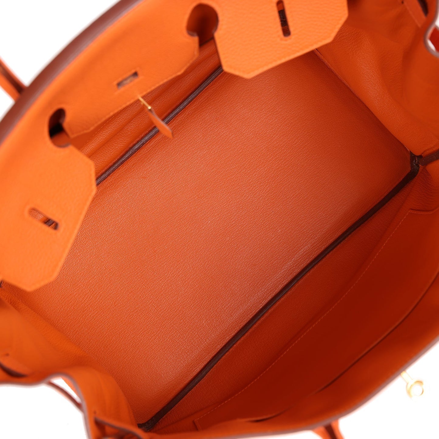 Top Quality Luxury Hermes Birkin 35 Orange H Clemence Gold Hardware