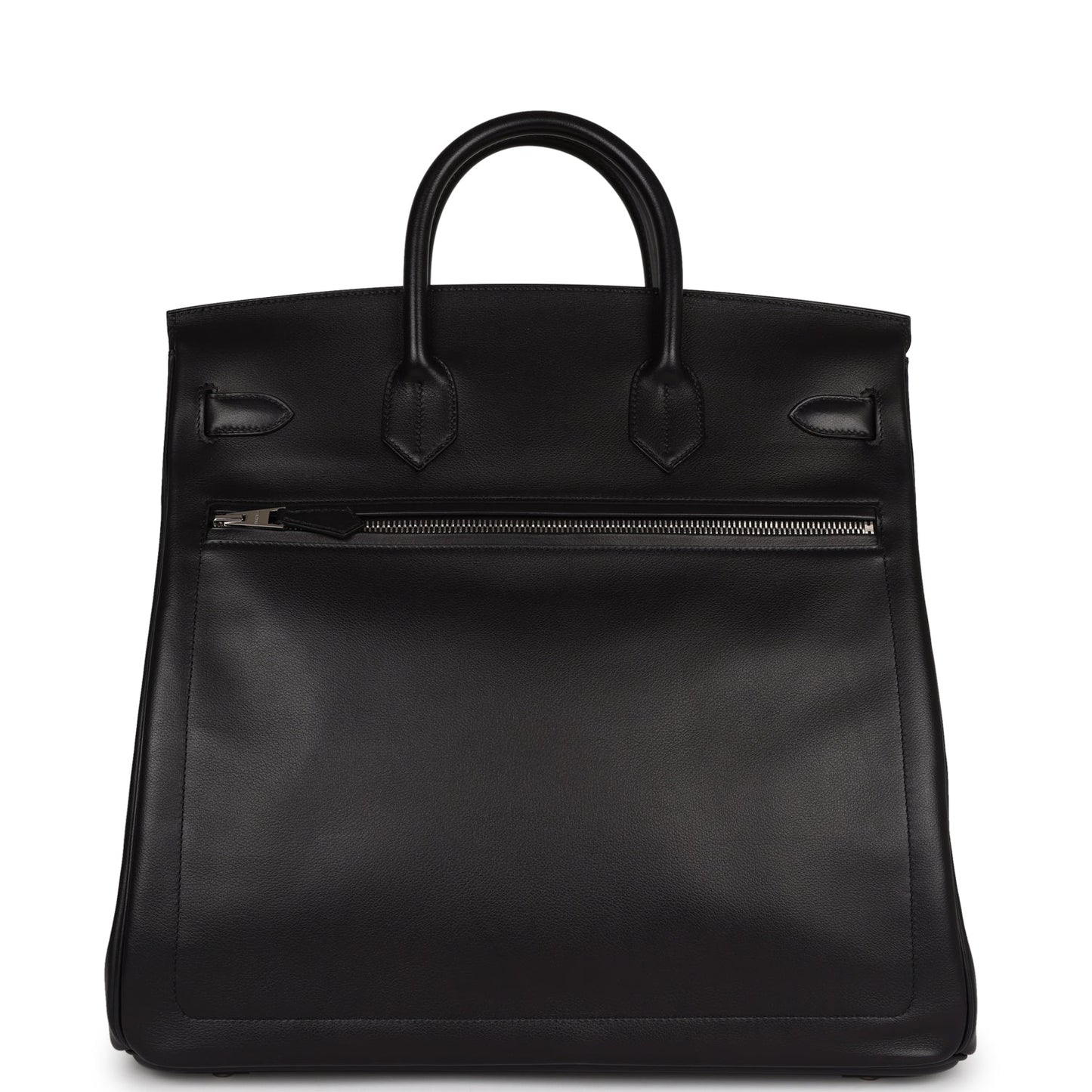 Luxury Hermes Birkin 40 HAC "Rock" Black Evercolor Palladium Hardware