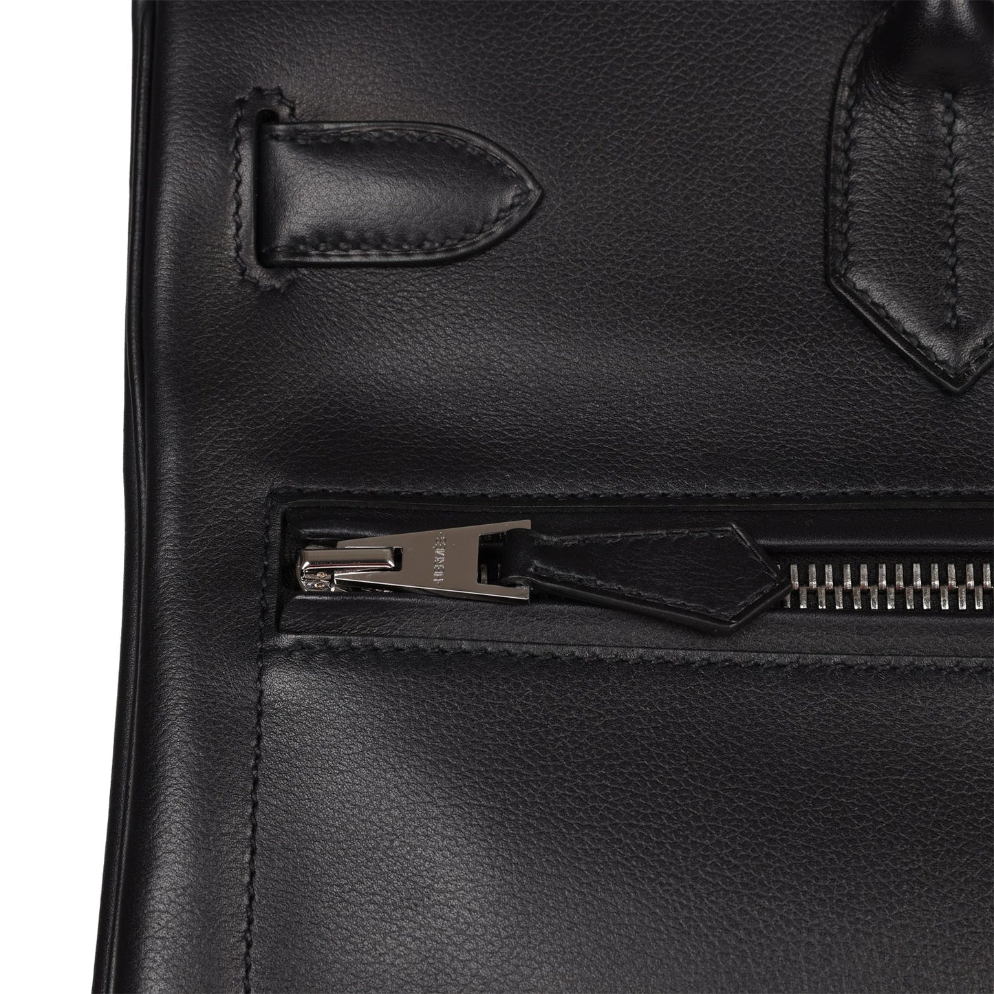 Luxury Hermes Birkin 40 HAC "Rock" Black Evercolor Palladium Hardware